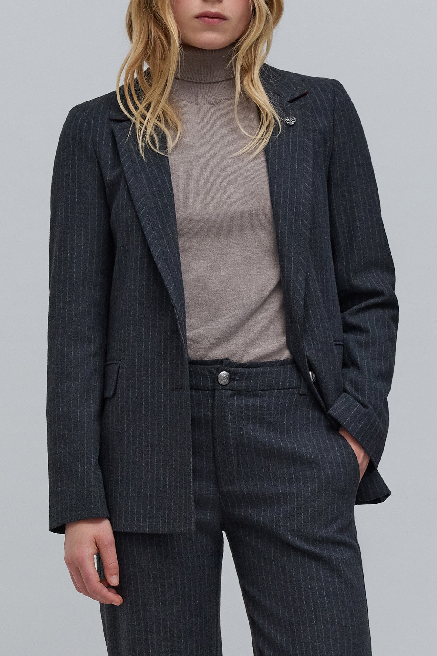 GRAY TENNIS STRIPE SUIT JACKET 1