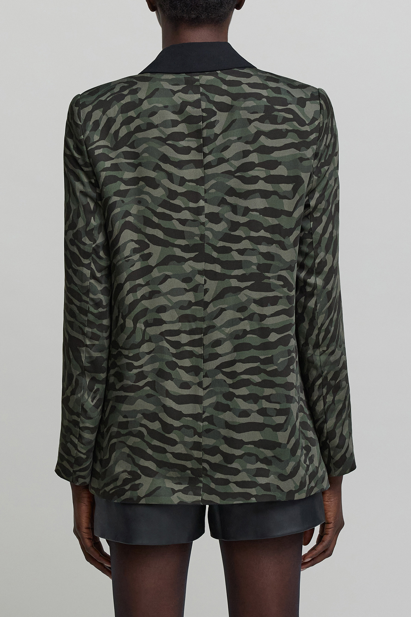 FLOWING KHAKI CAMOUFLAGE PRINT SUIT JACKET 2