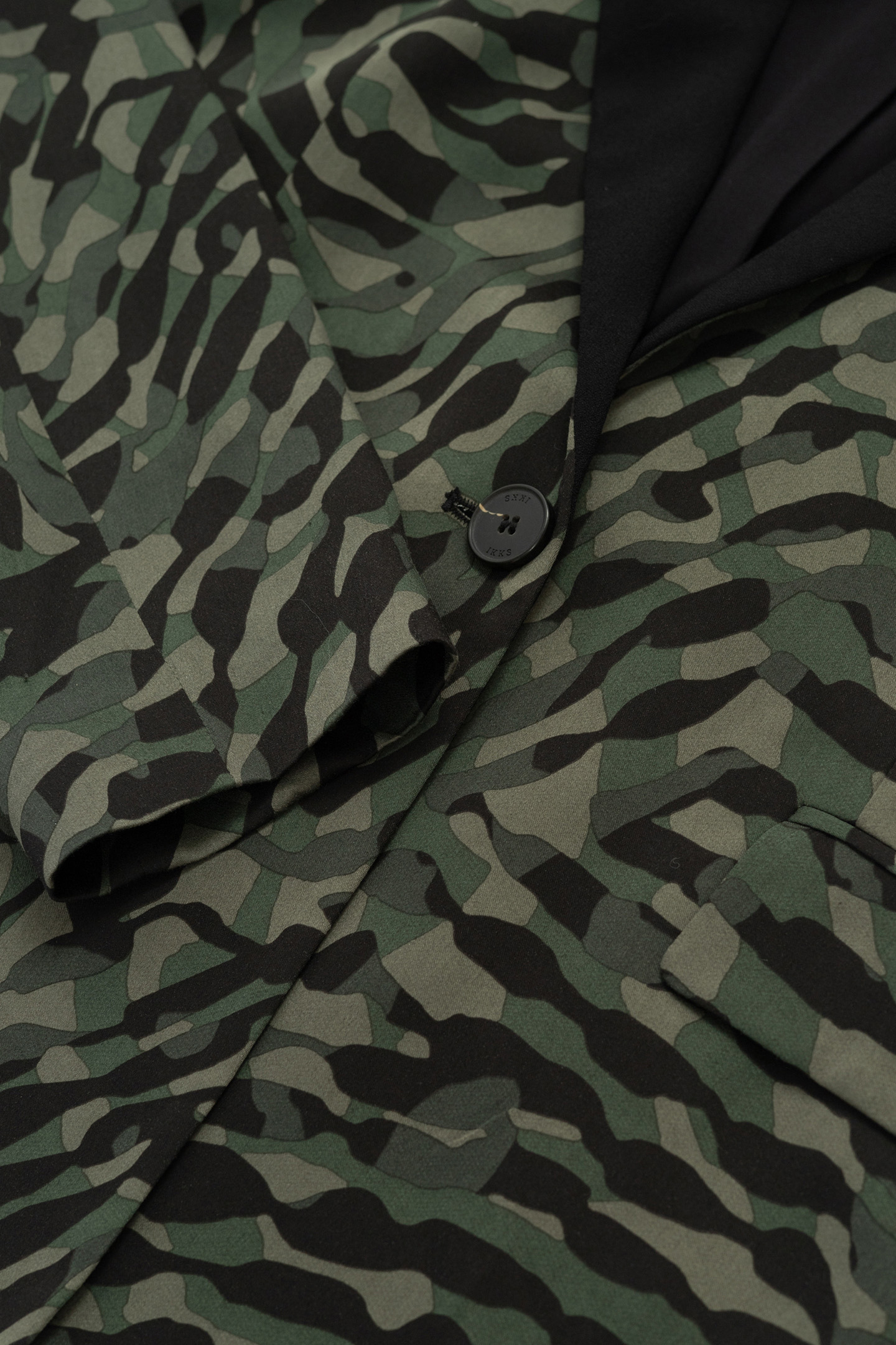 FLOWING KHAKI CAMOUFLAGE PRINT SUIT JACKET 6