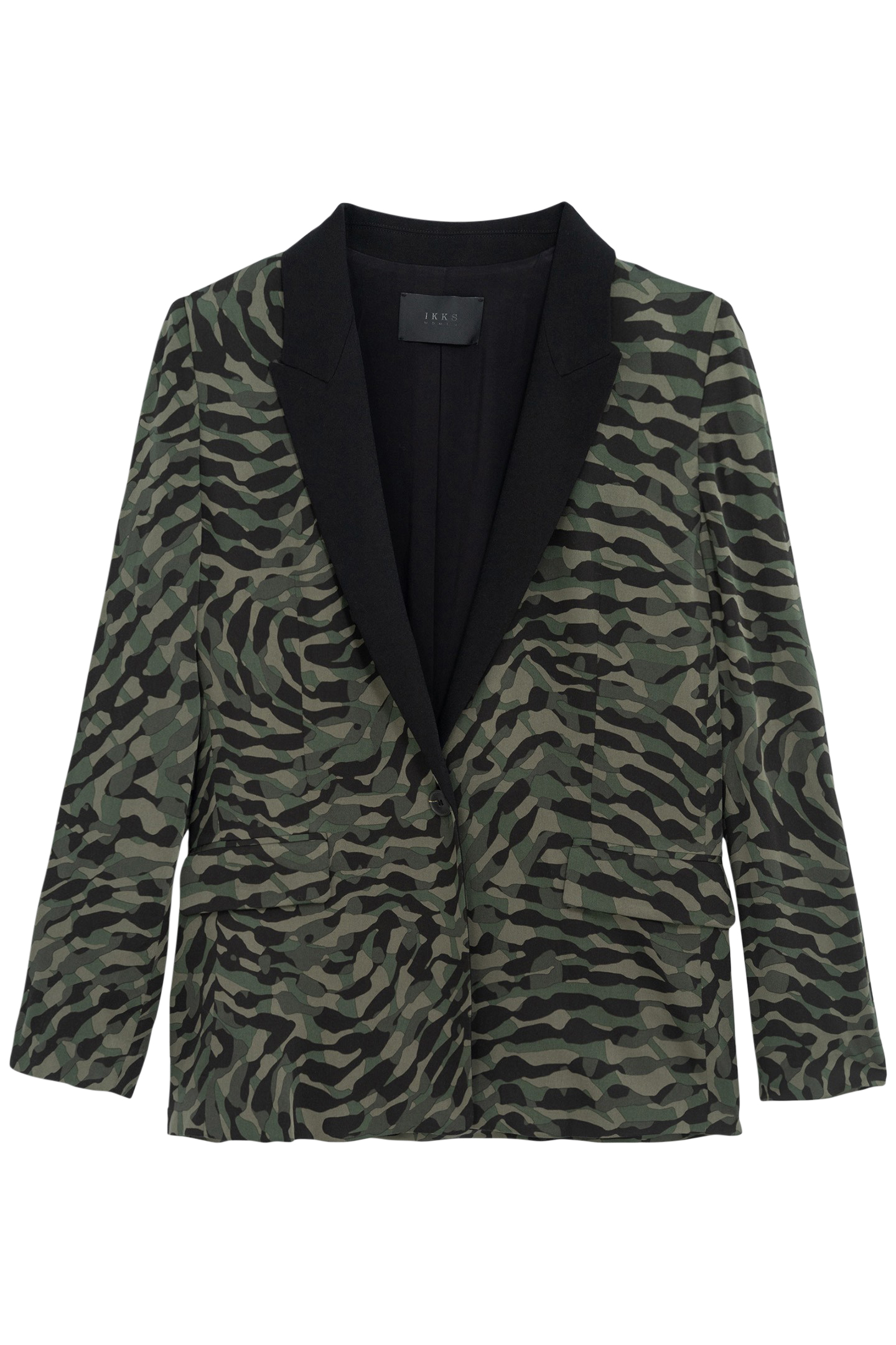 FLOWING KHAKI CAMOUFLAGE PRINT SUIT JACKET 4