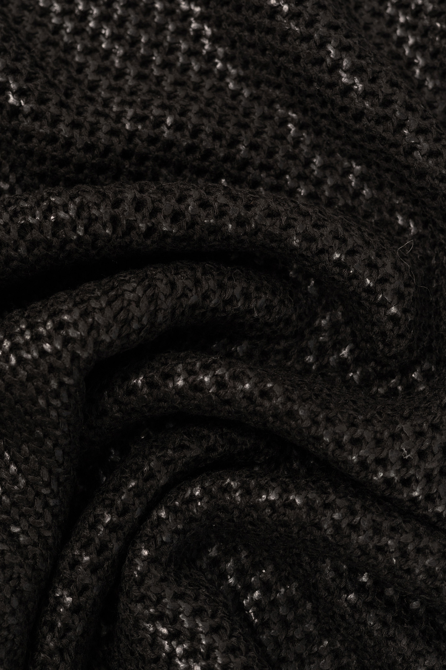 BLACK OPENWORK KNIT SWEATER 8