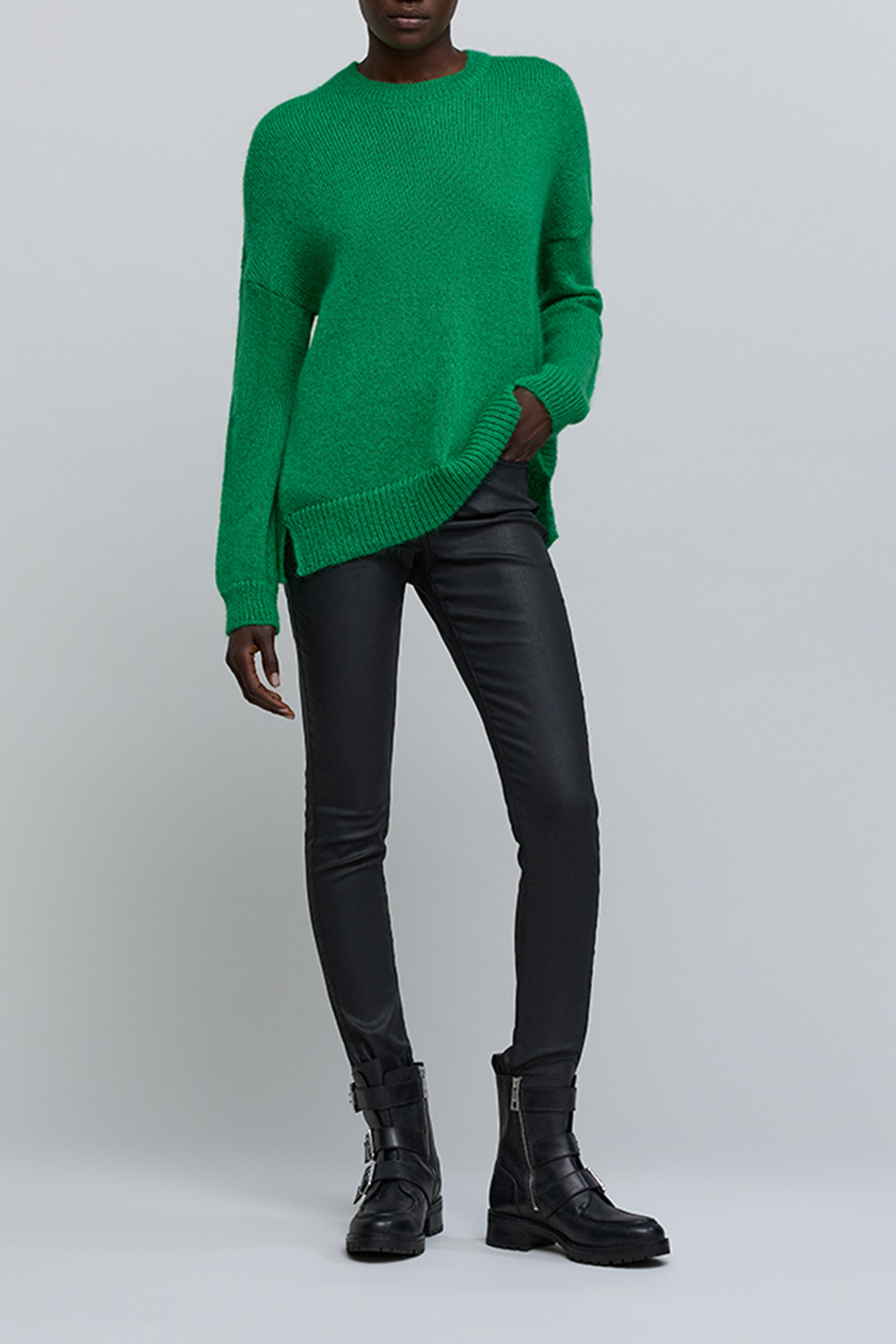 GREEN PRE-KNIT OVERSIZE SWEATER 3