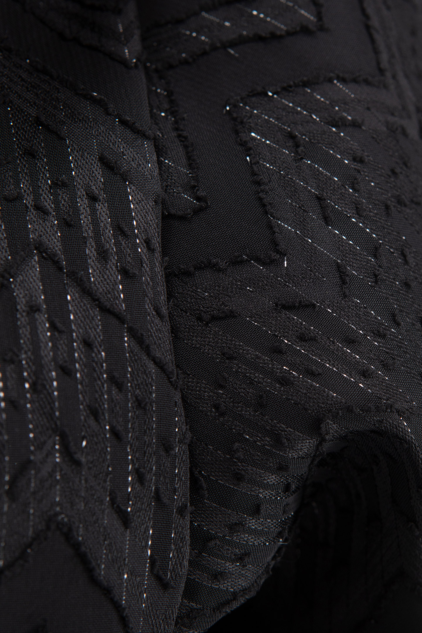 BLACK HERRINGBONE JACQUARD VOILE DRESS 8