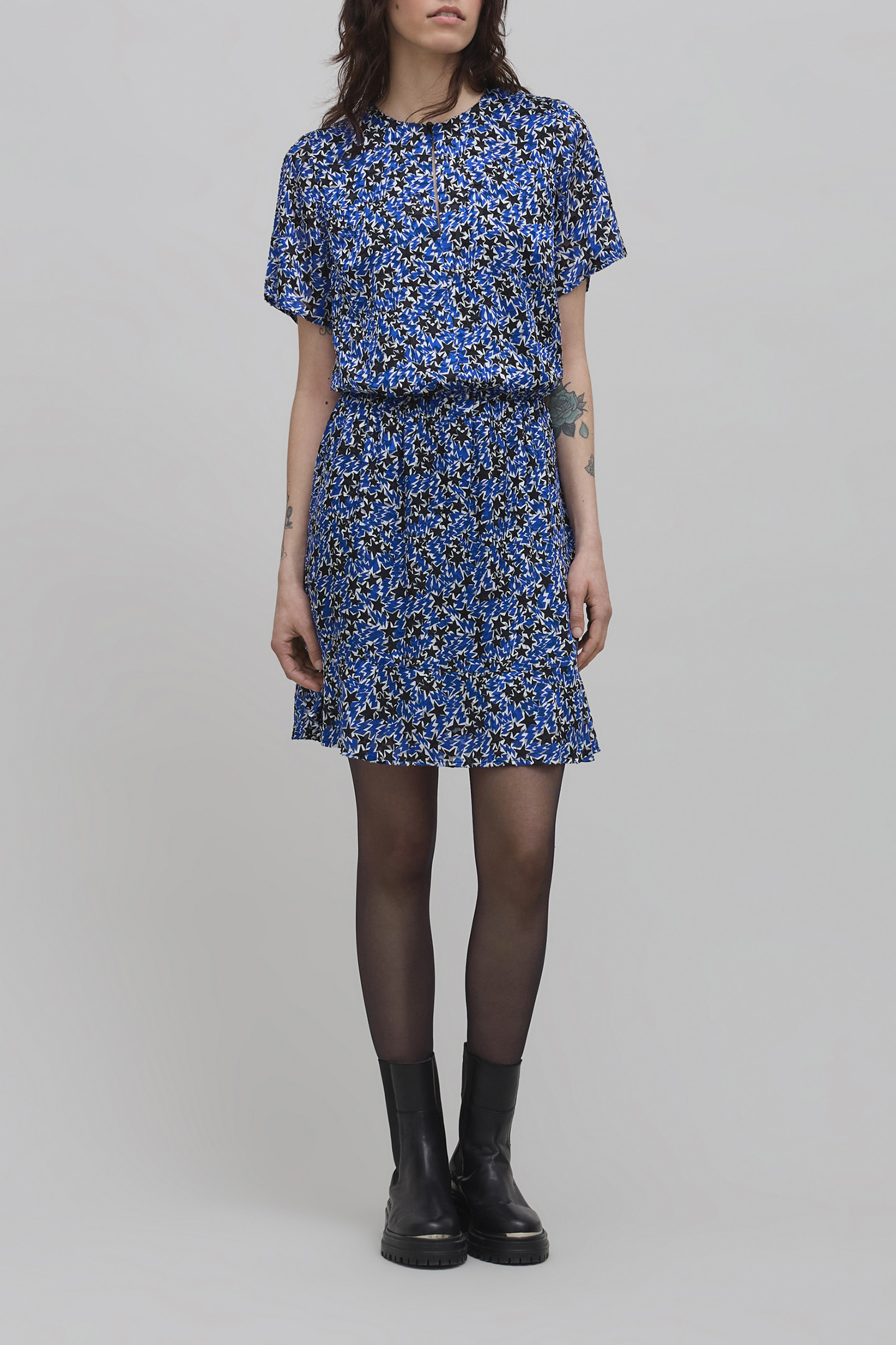 BLUE STARBURST PRINT DRESS 2