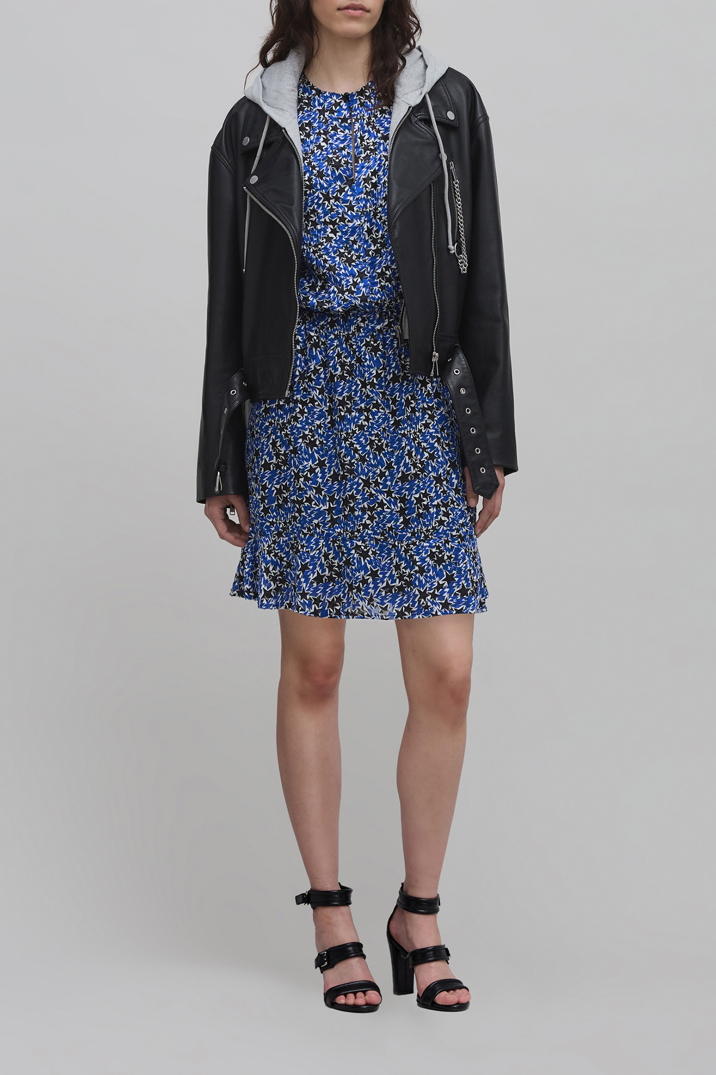 BLUE STARBURST PRINT DRESS 5