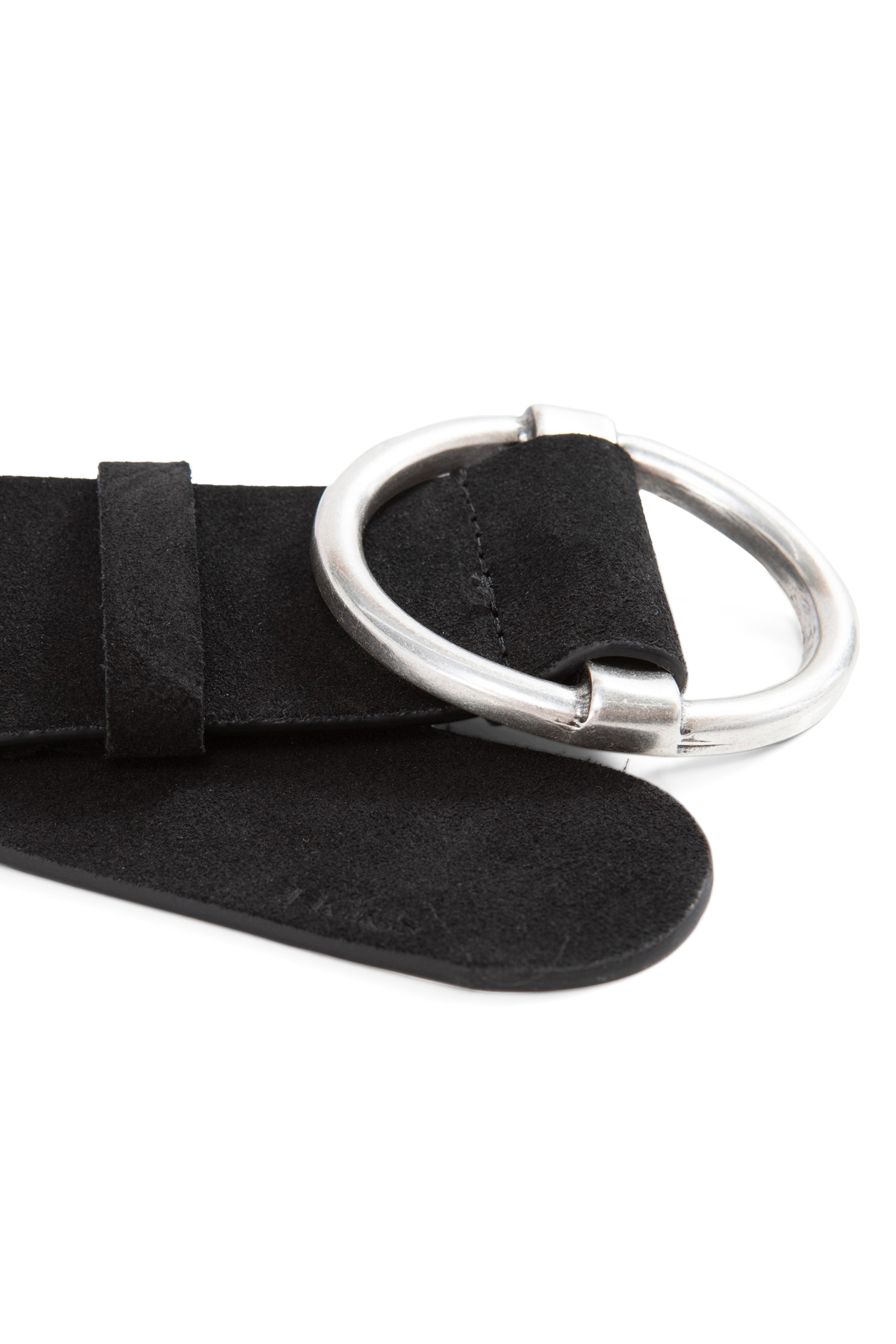 OVAL BUCKLE SUEDE BLACK DRESS BELT 2