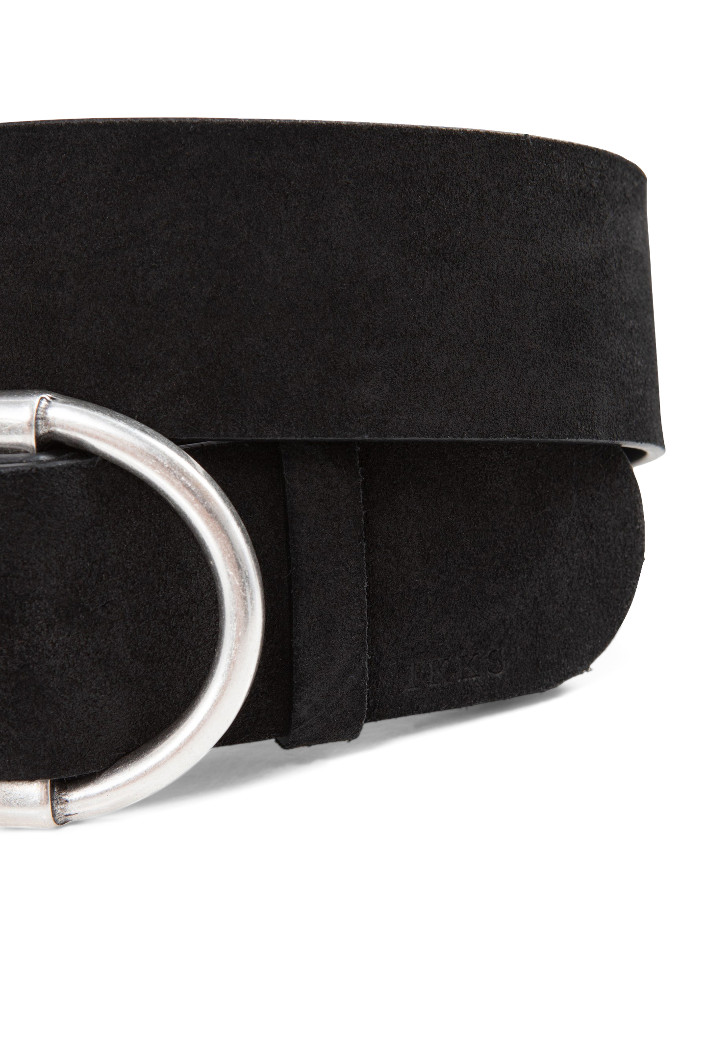 OVAL BUCKLE SUEDE BLACK DRESS BELT 3