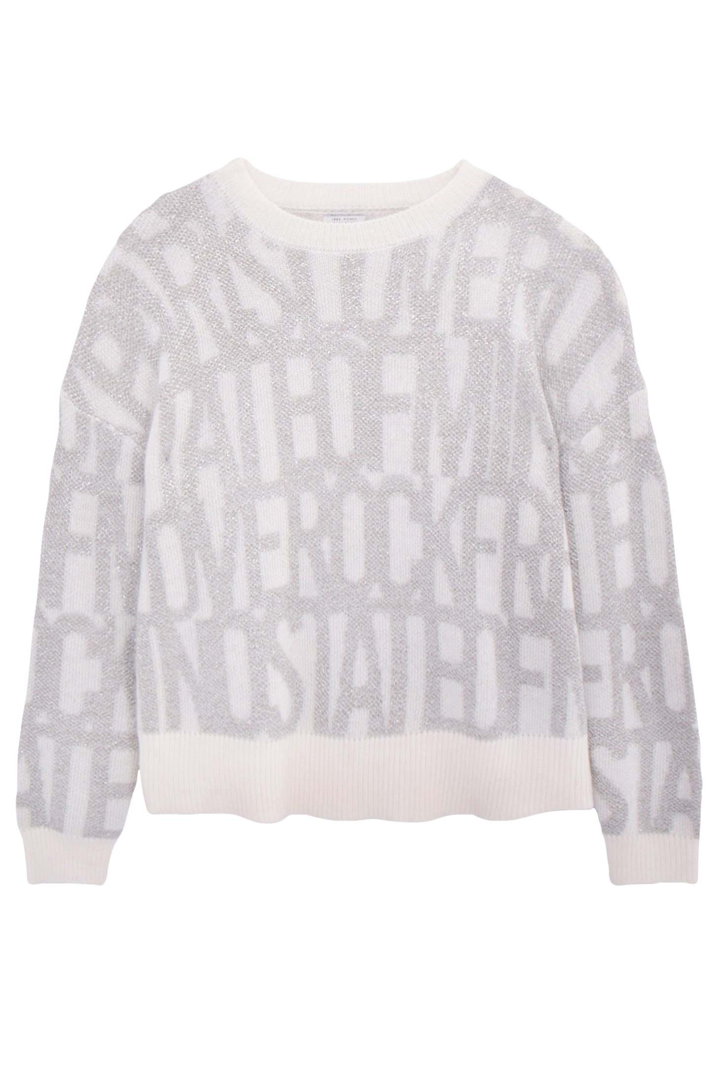 ECRU JACQUARD KNIT SWEATER WITH LUREX PATTERN 4