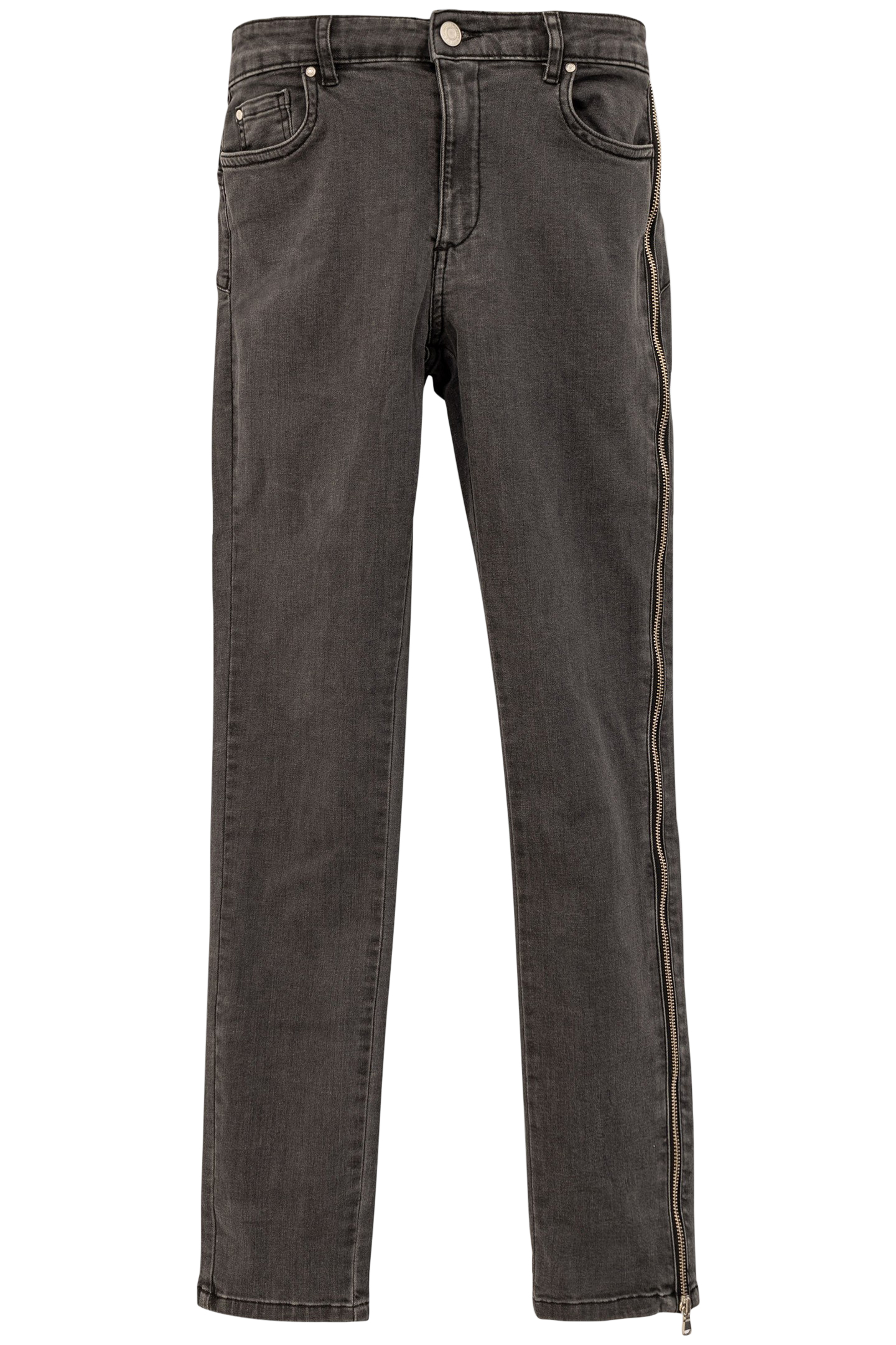 7/8 SLIM GREY POWERSTRETCH SIDE-ZIP JEANS 1