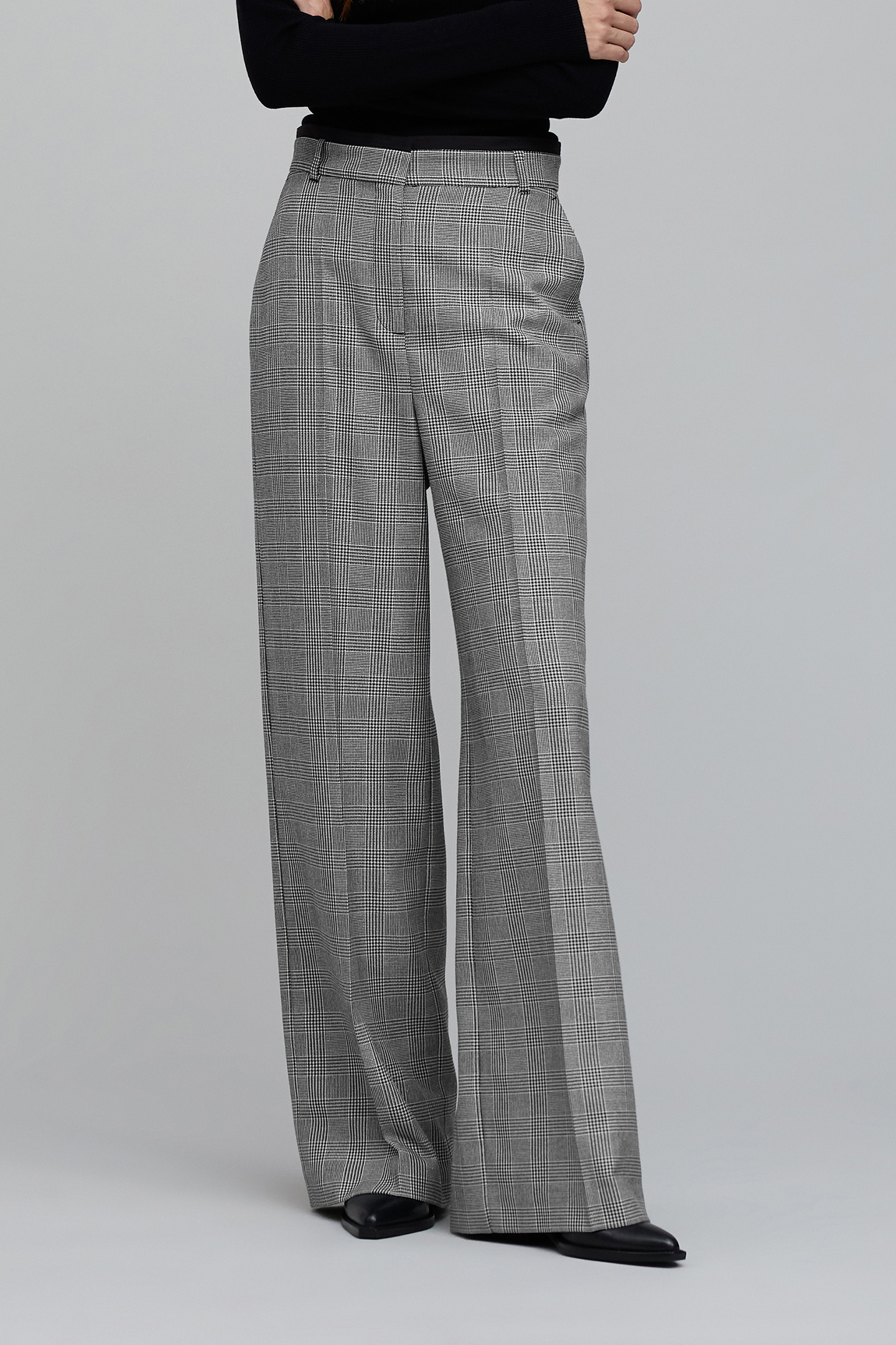 BLACK PRINCE OF WALES LUREX SUIT PANTS 1