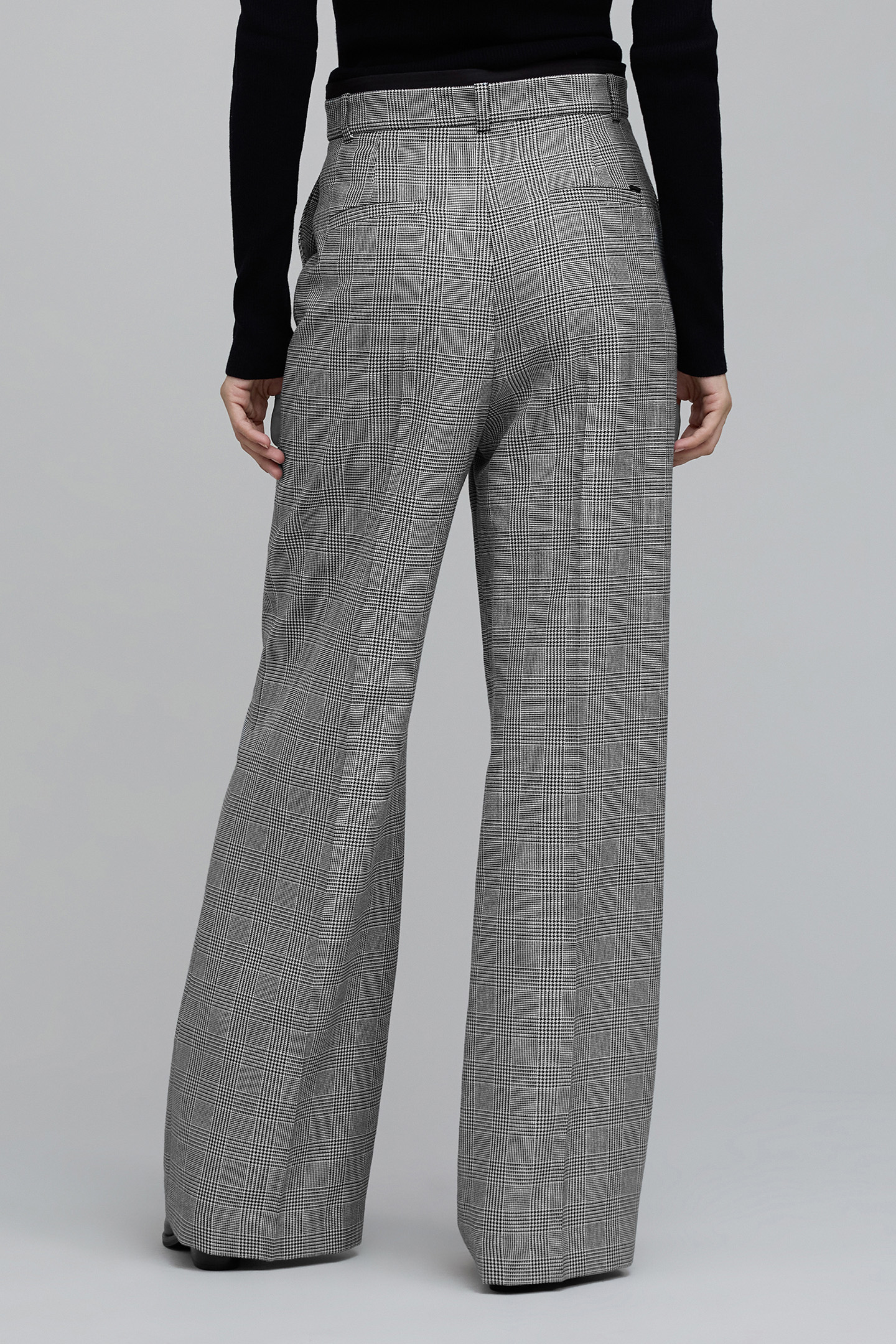BLACK PRINCE OF WALES LUREX SUIT PANTS 2