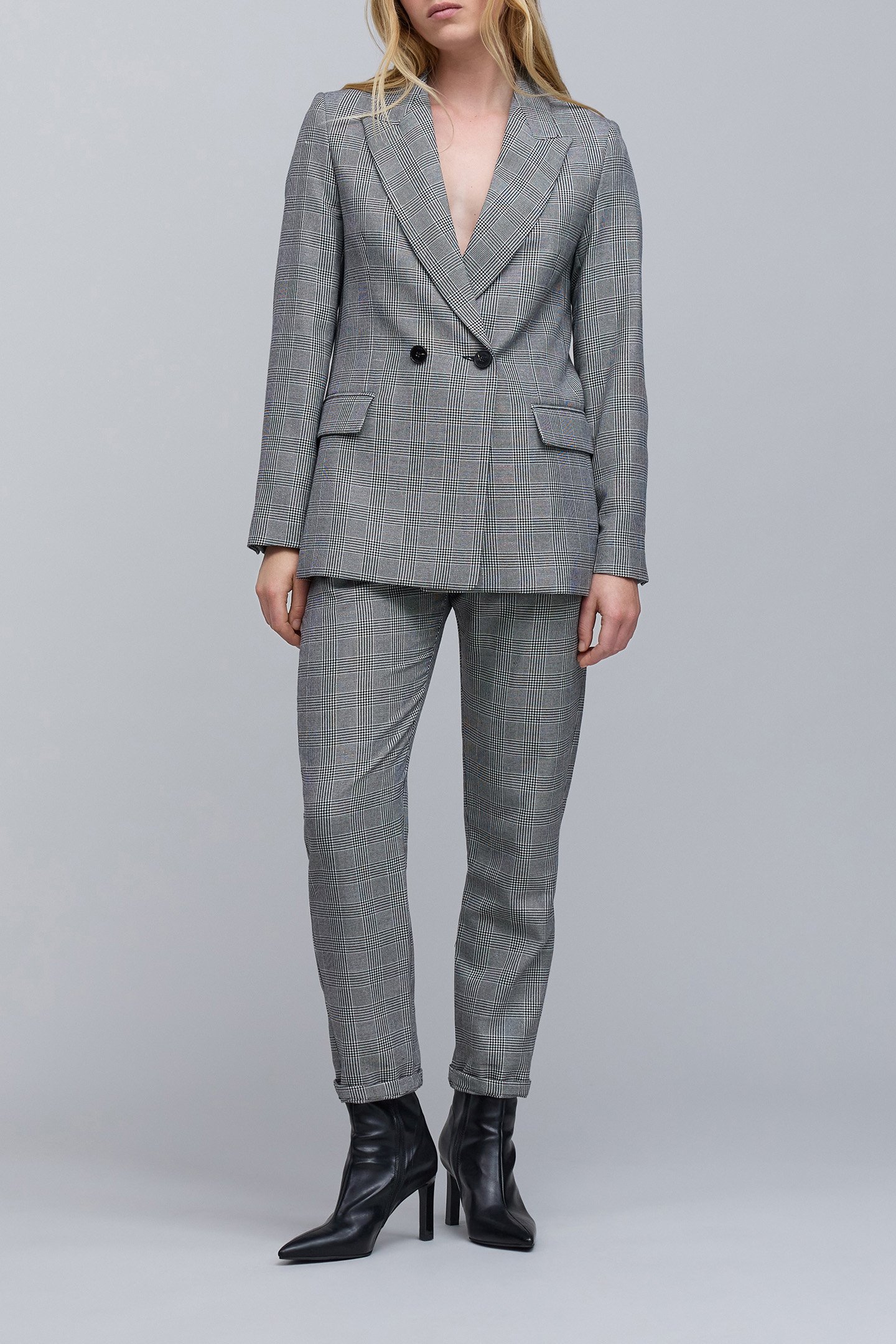 BLACK PRINCE OF WALES LUREX SUIT JACKET 3