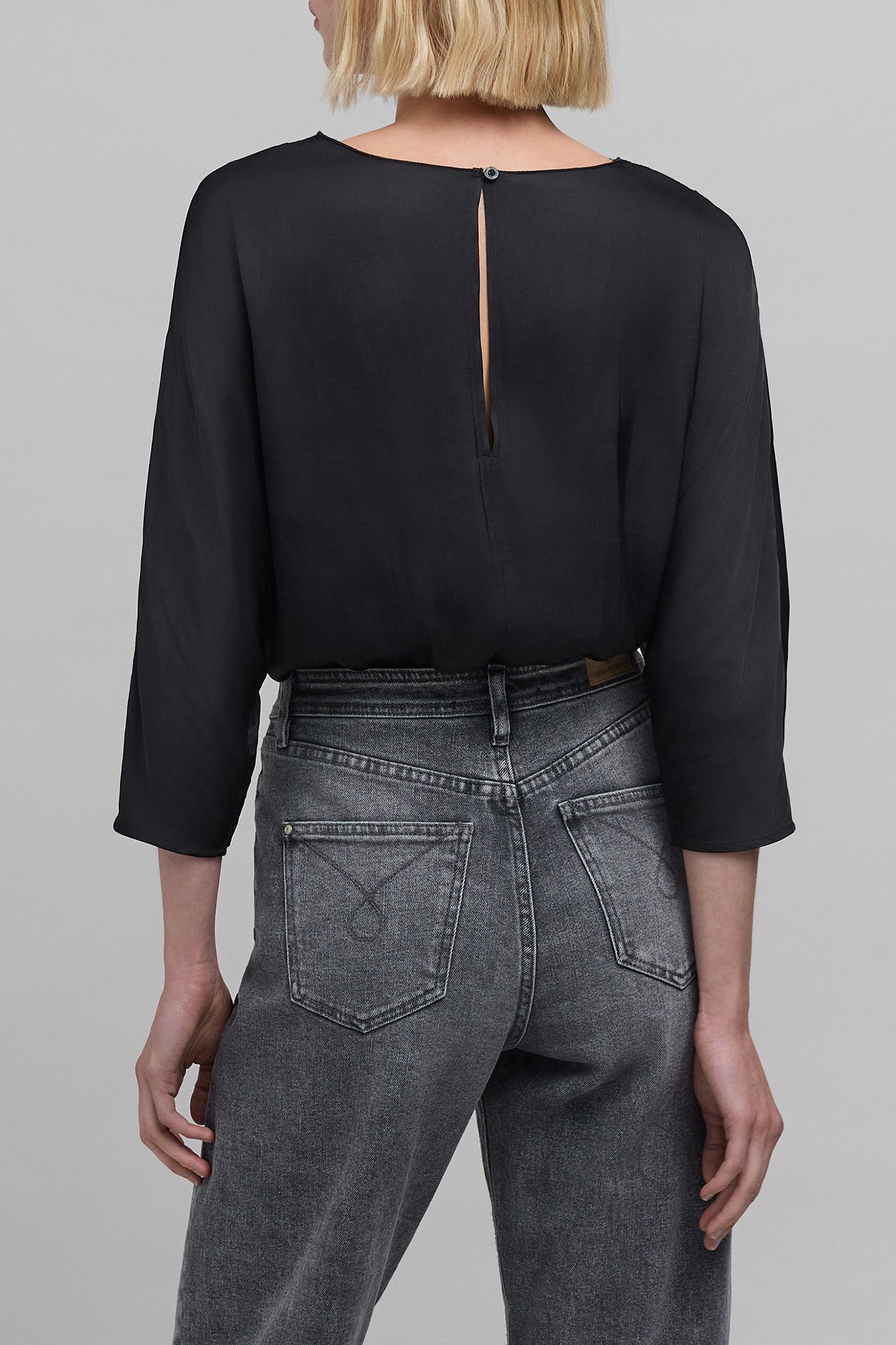 BLACK FLORAL EMBROIDERED FISHNET BLOUSE 2