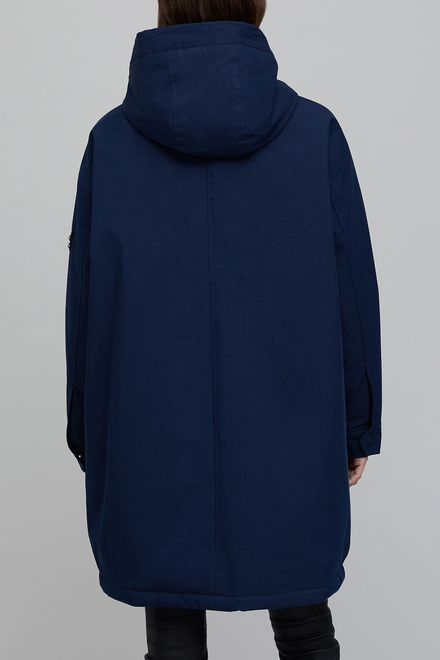 NAVY CHEVRON BADGE FUR PARKA 2