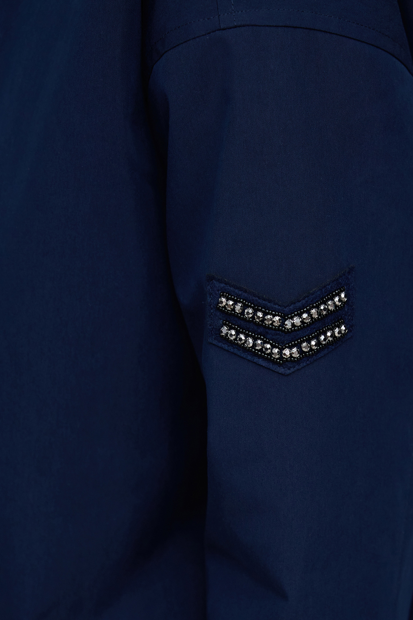 NAVY CHEVRON BADGE FUR PARKA 6