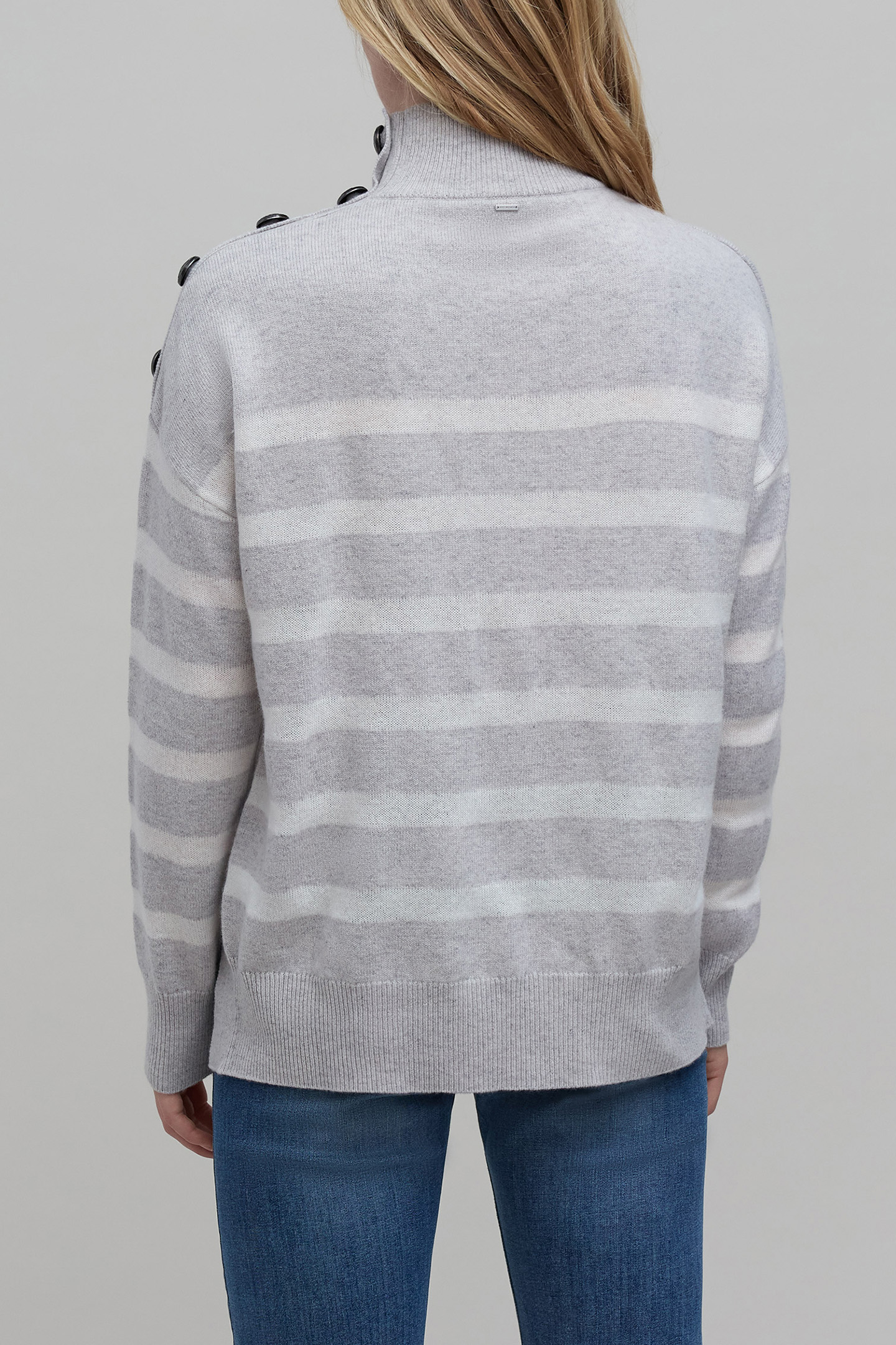 ECRU STRIPES GREY KNIT SWEATER 2
