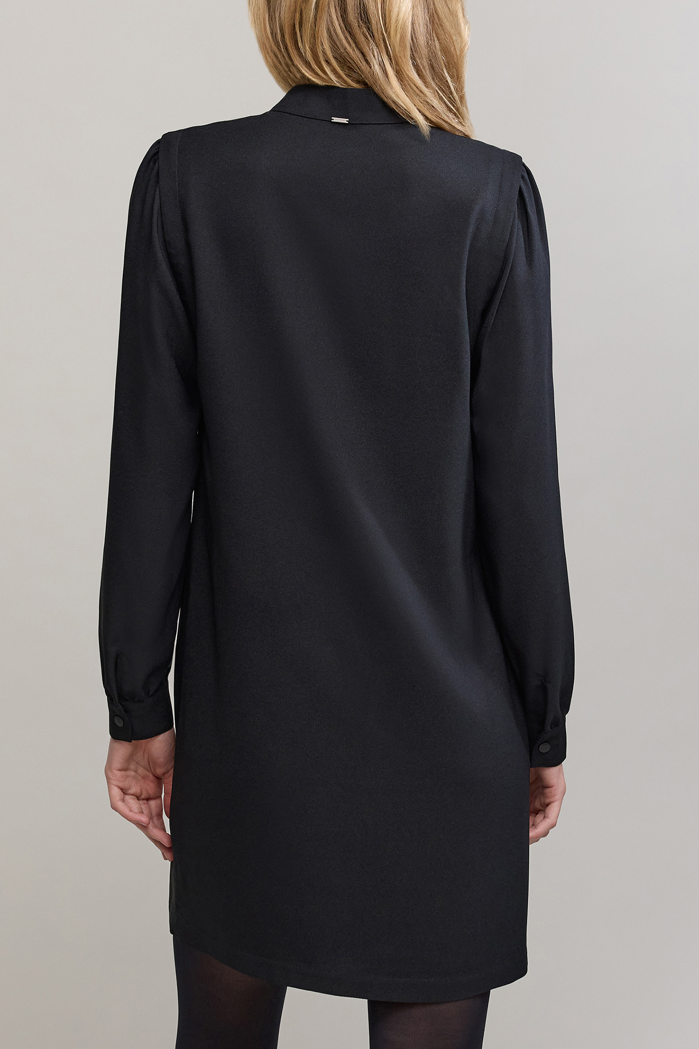 BLACK DRESS WITH ASYMMETRICAL CLOSURE 2