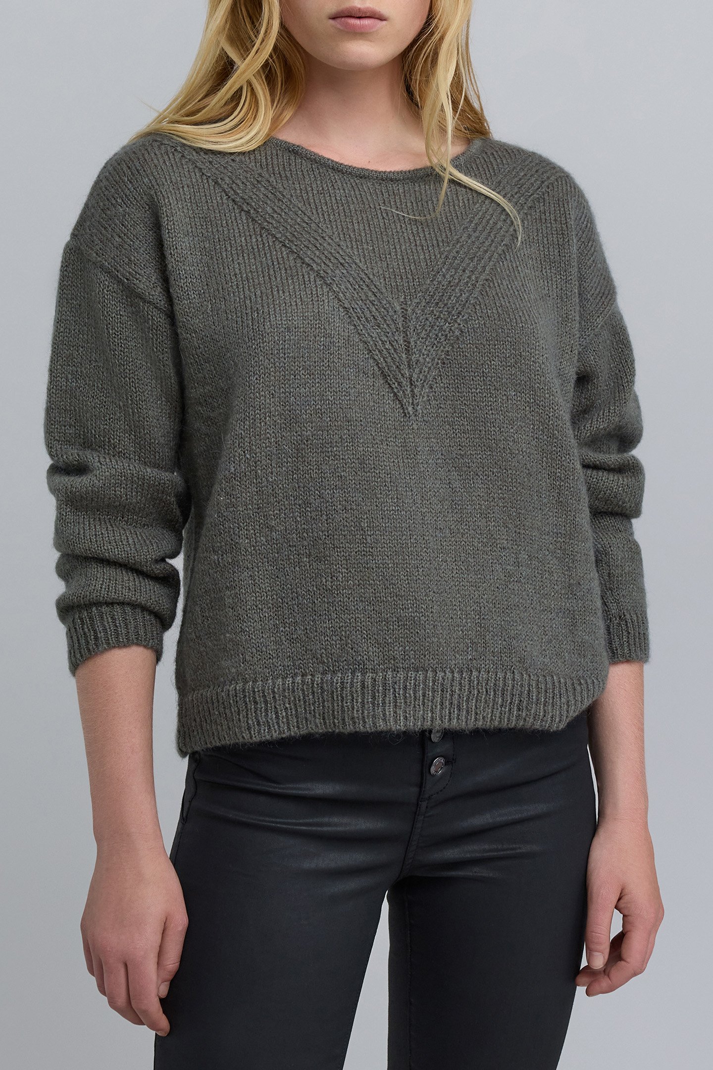 CHEVRON KNIT ARMY SWEATER by IKKS