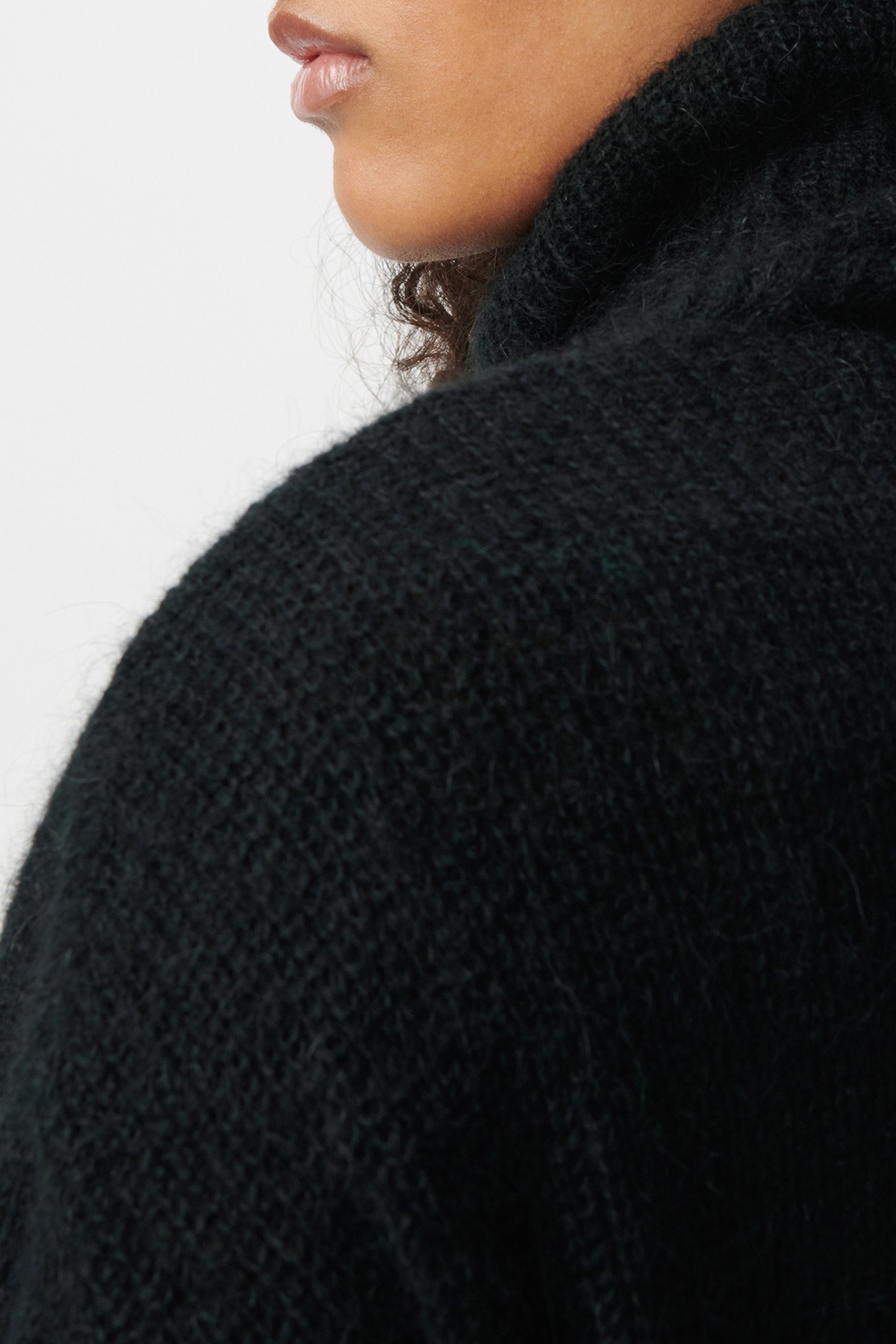 BLACK RIB-KNIT TURTLENECK SWEATER DRESS 5