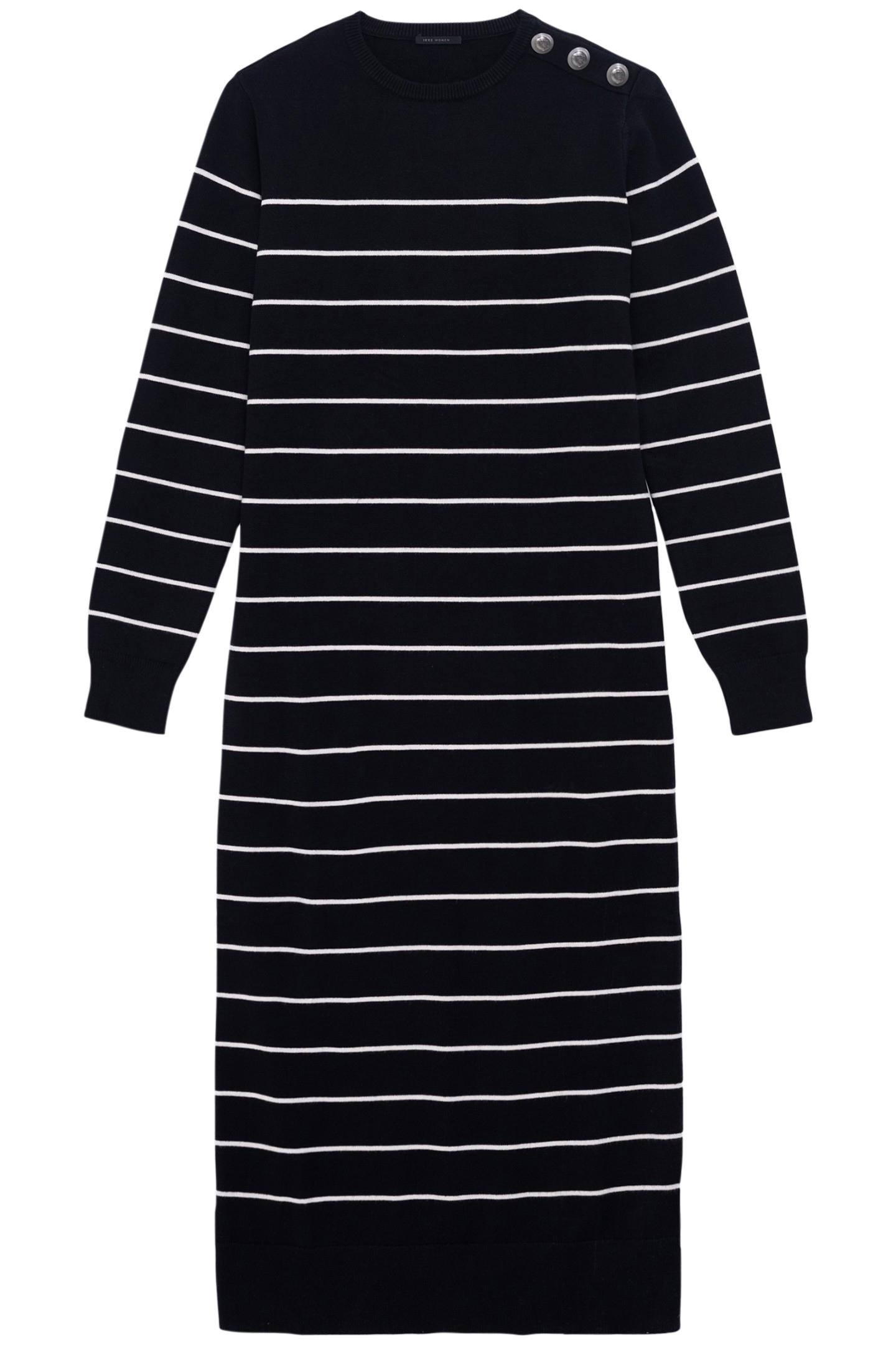 BLACK SAILOR STRIPED KNIT MIDI DRESS 1