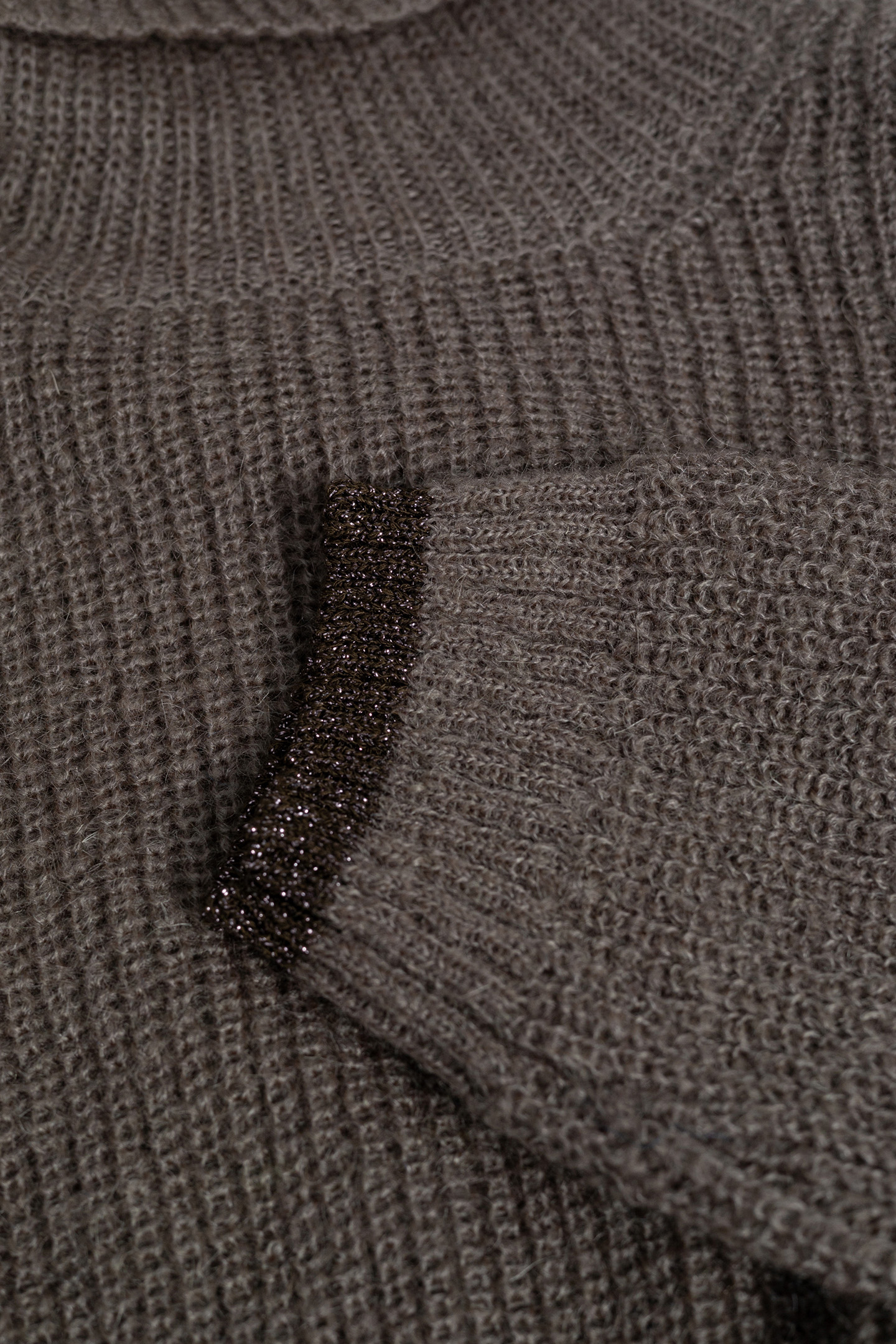 KHAKI RIB KNIT TURTLENECK SWEATER DRESS 2