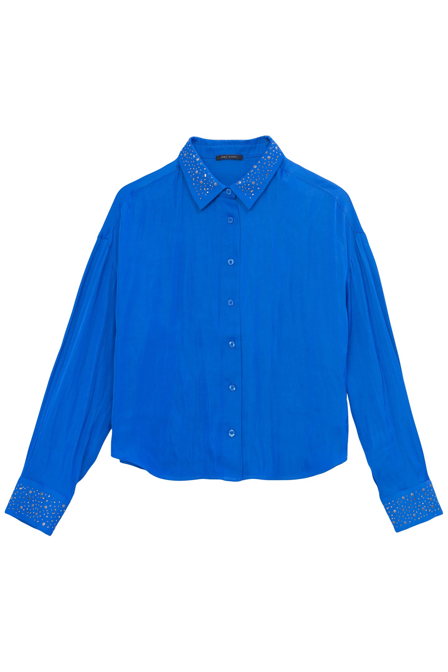 ELECTRIC BLUE SHORT SHIRT WITH SEQUIN CUFFS by IKKS