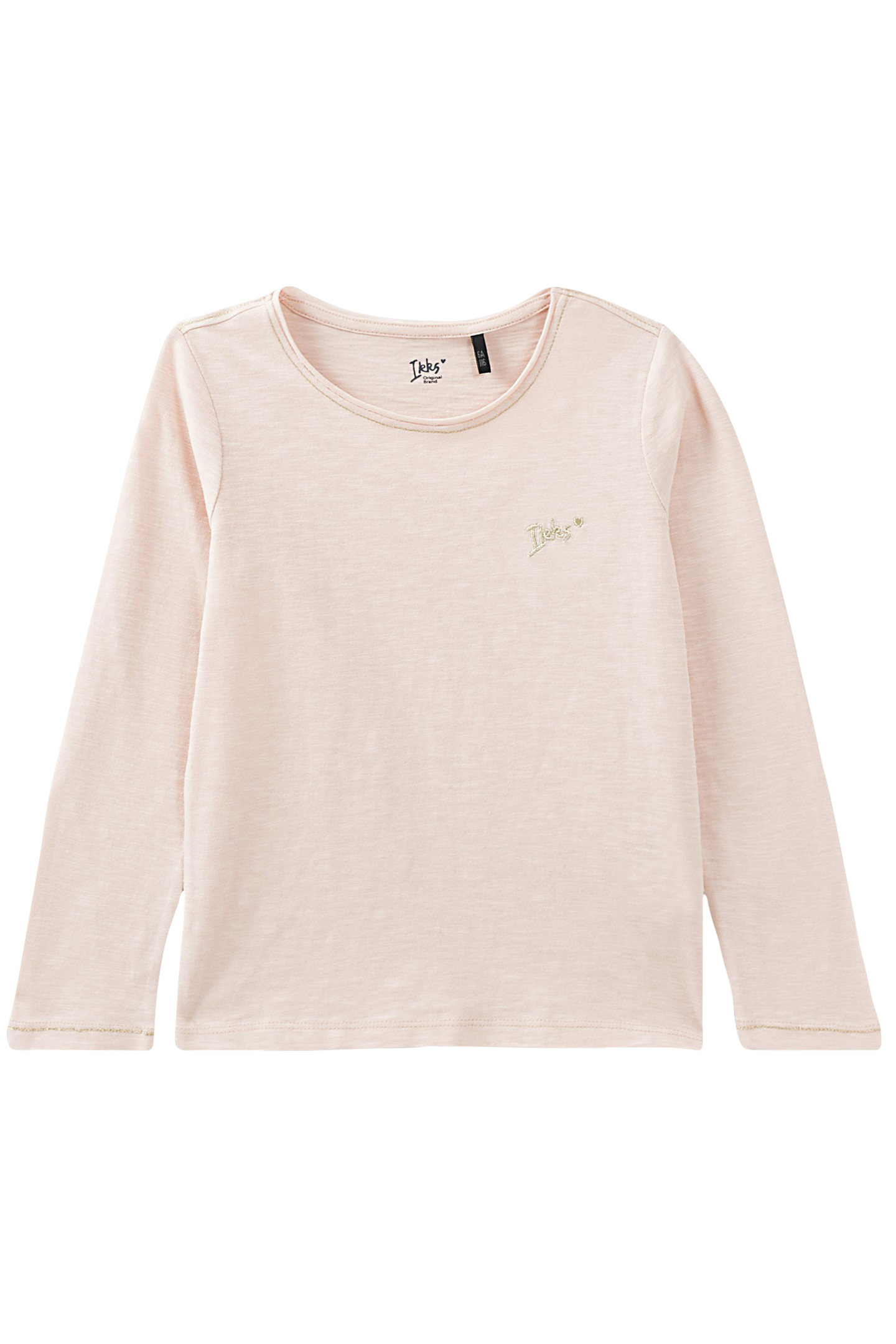 GIRLS’ POWDER PINK ESSENTIALS EMBROIDERED IKKS T.SHIRT 1