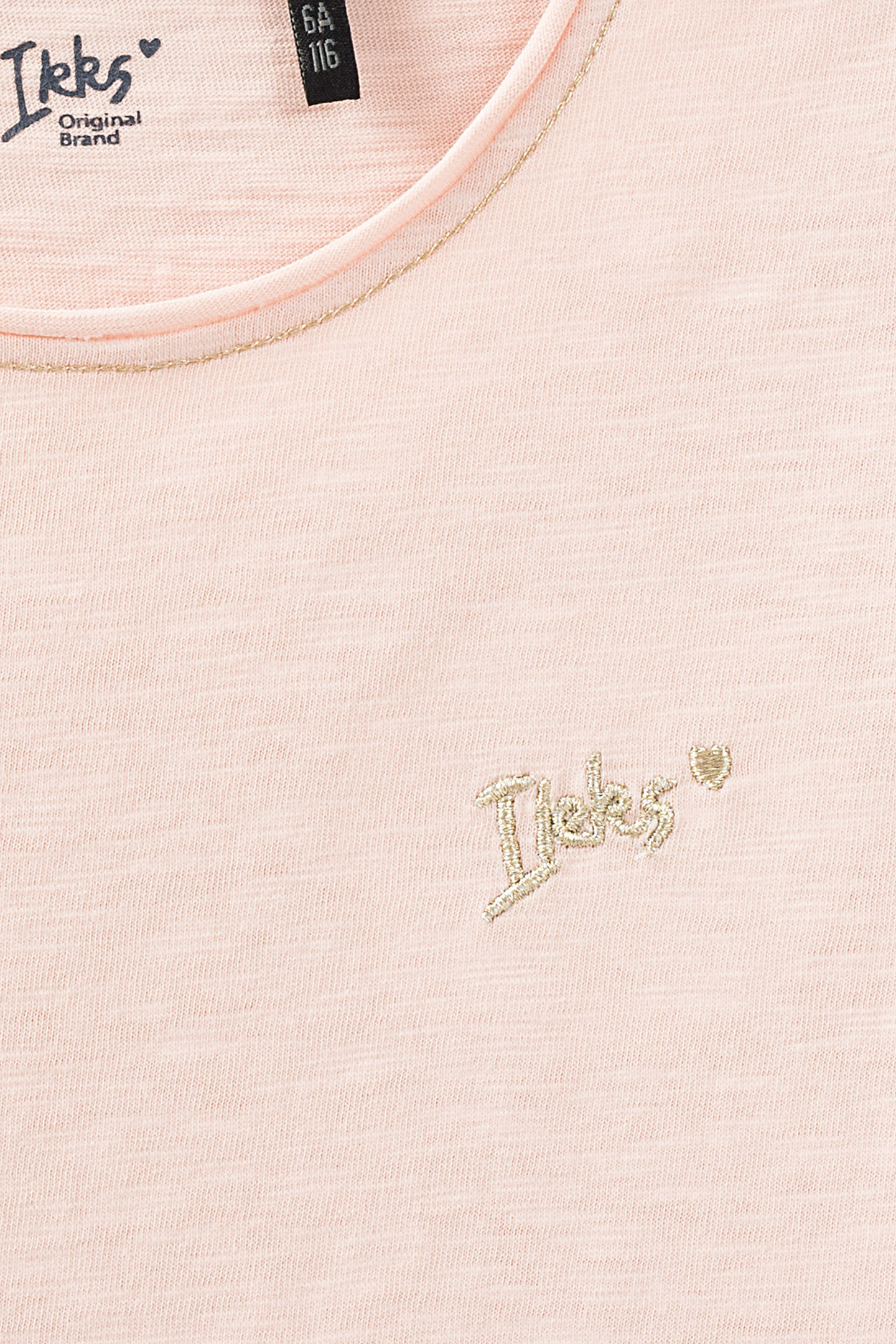 GIRLS’ POWDER PINK ESSENTIALS EMBROIDERED IKKS T.SHIRT 4