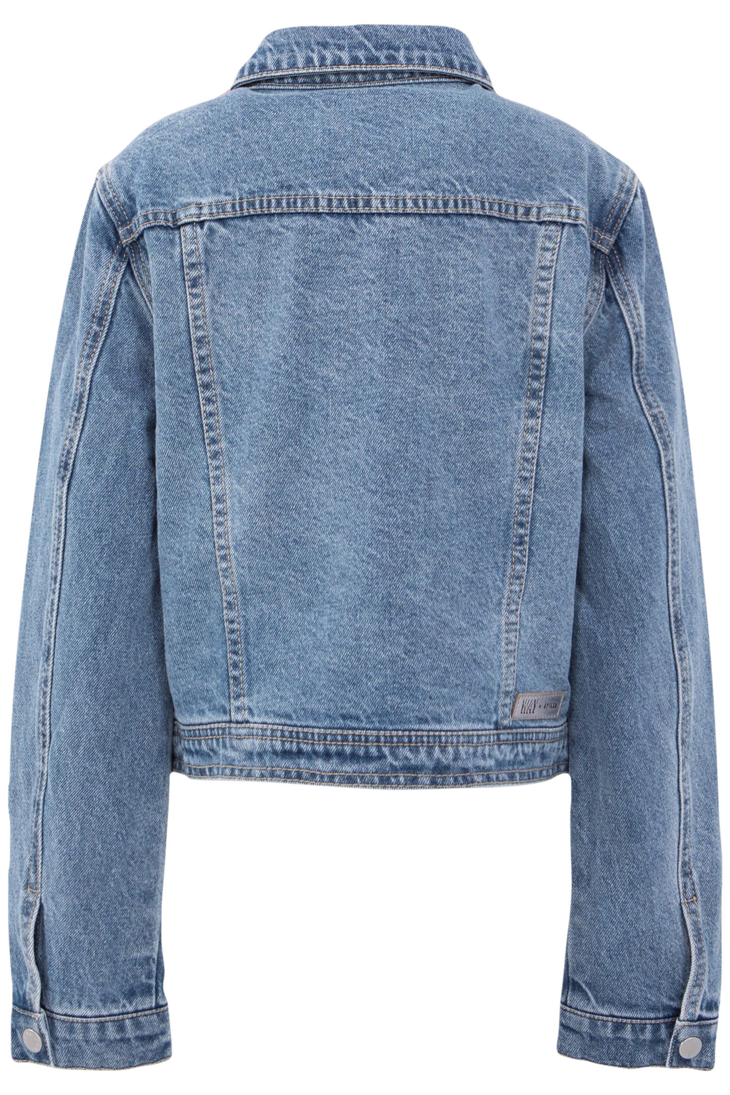 GIRLS’ BLUE WATERLESS DENIM CROPPED JACKET 3