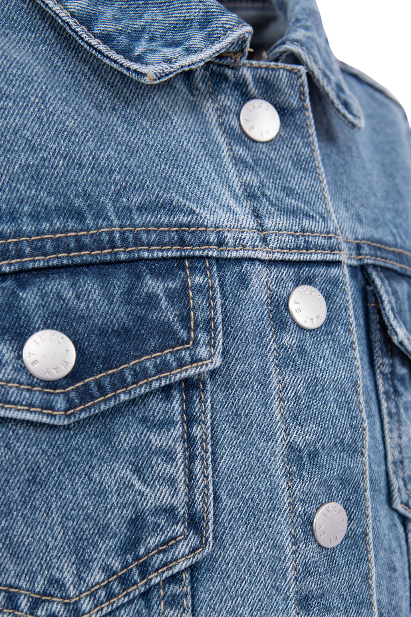 GIRLS’ BLUE WATERLESS DENIM CROPPED JACKET 6