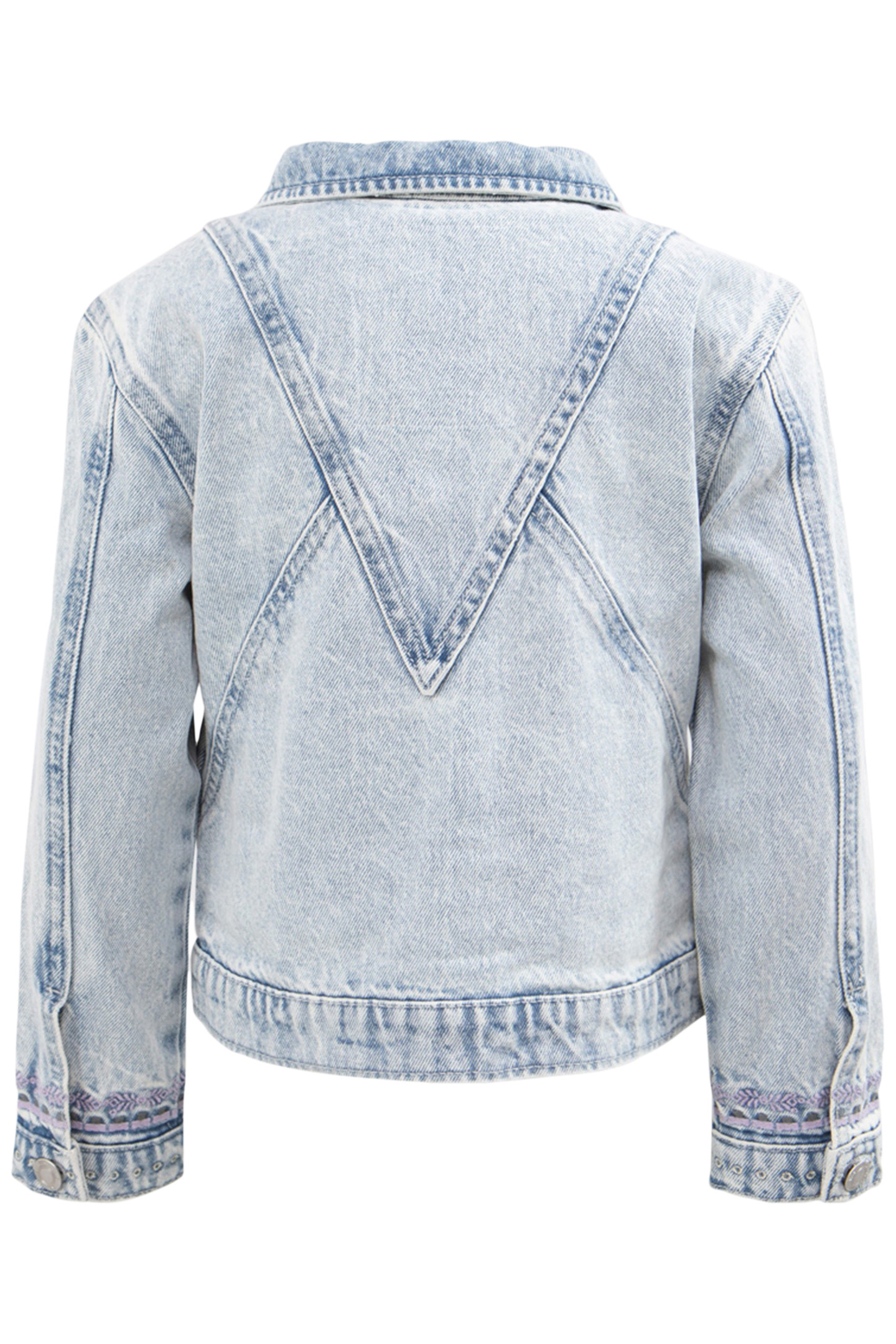 GIRLS’ FADED BLUE DENIM JACKET WITH EMBROIDERY 2