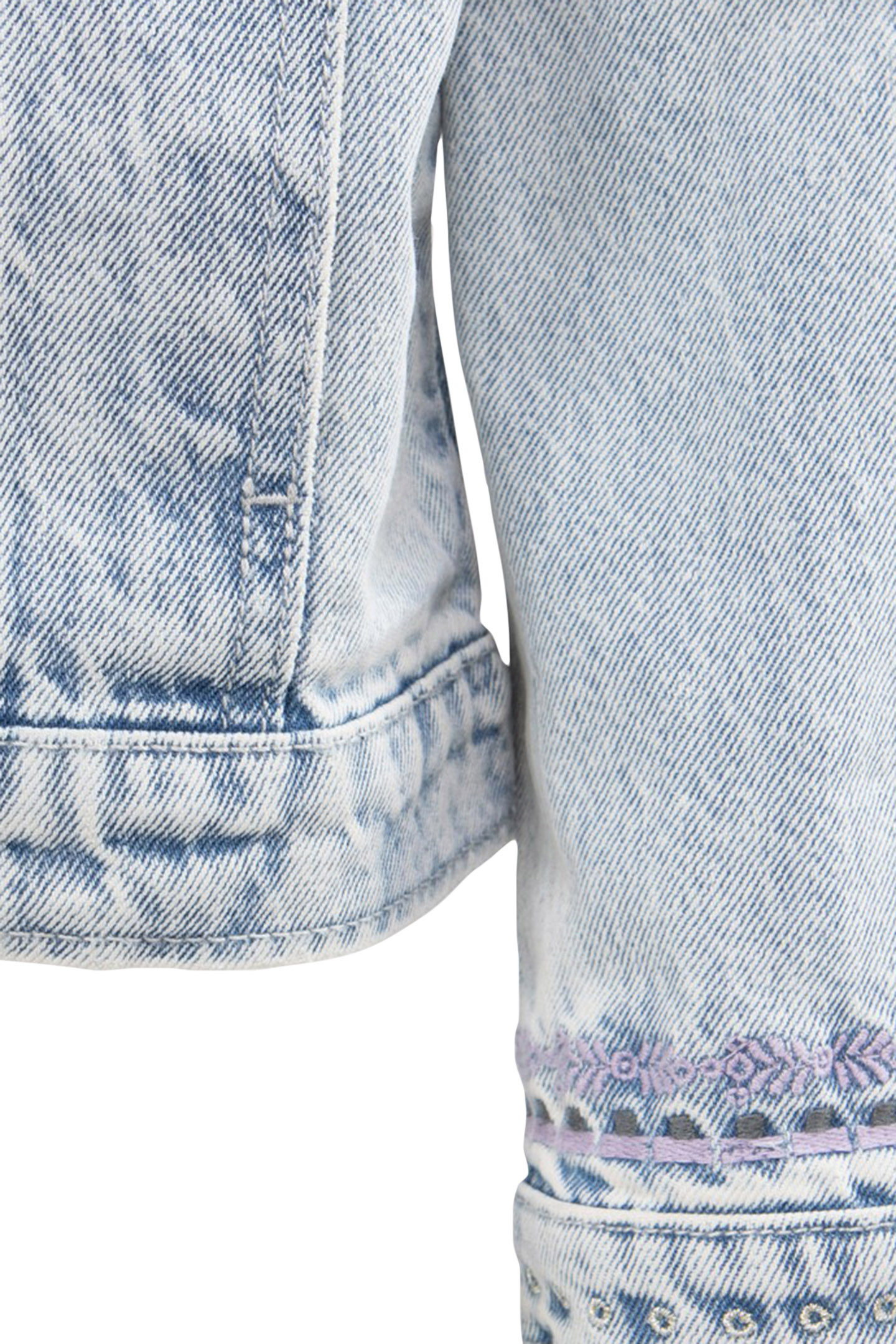 GIRLS’ FADED BLUE DENIM JACKET WITH EMBROIDERY 3