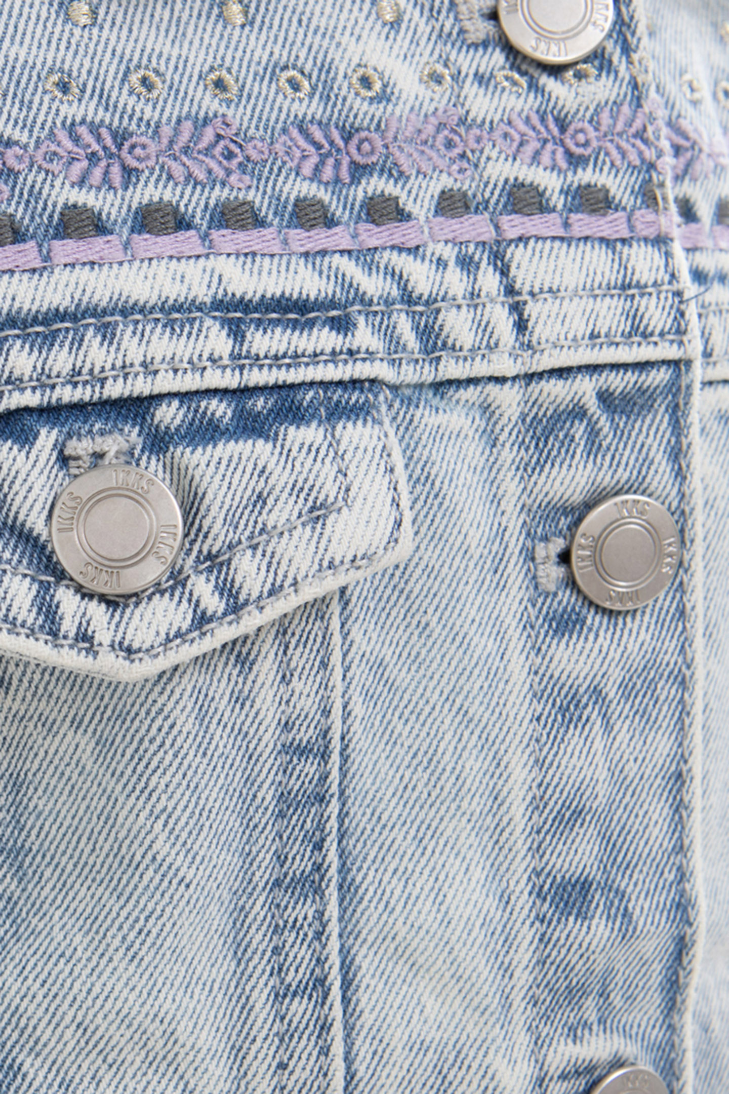 GIRLS’ FADED BLUE DENIM JACKET WITH EMBROIDERY 5