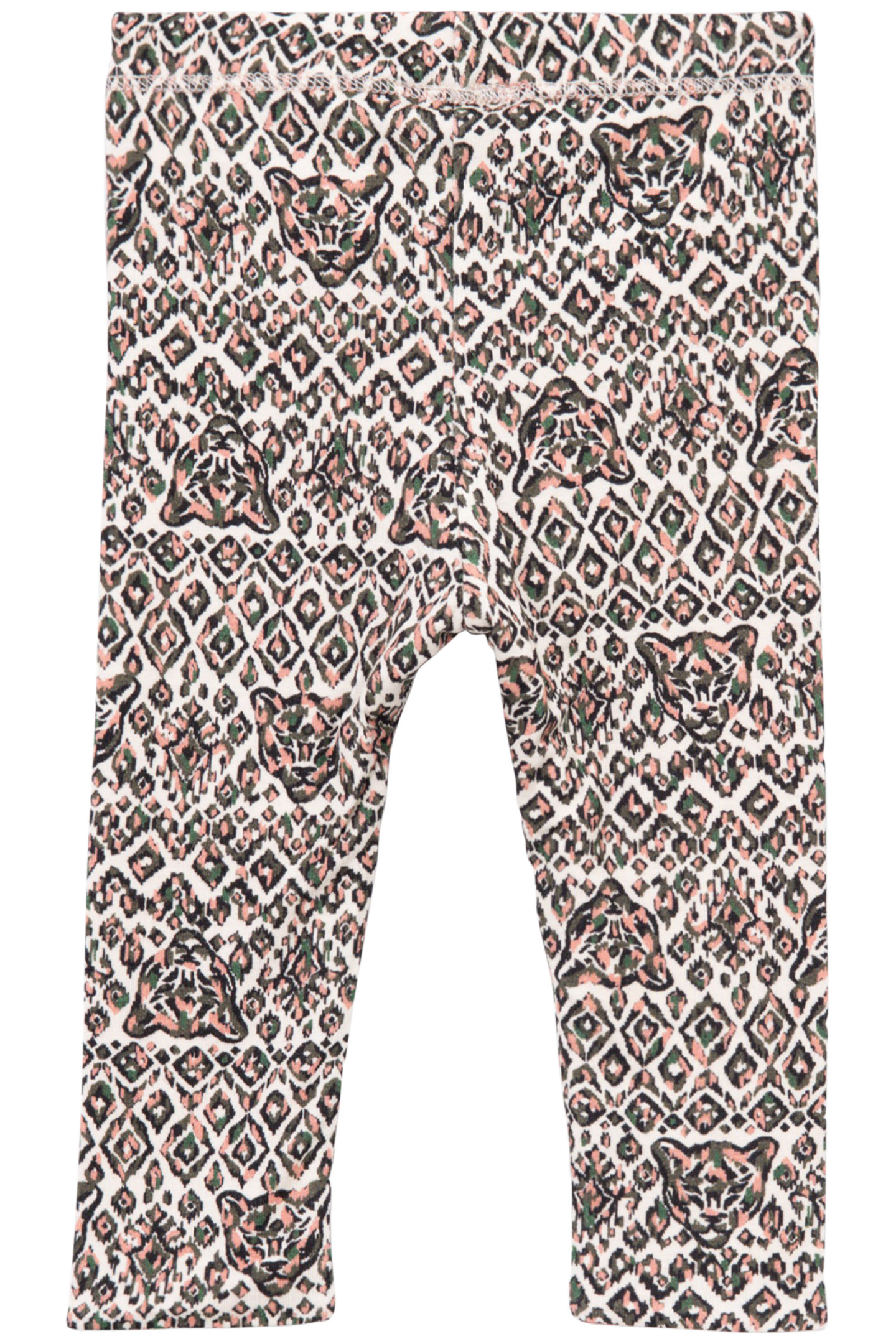 REVERSIBLE ETHNIC GRAPHIC AND GREEN BABY GIRL LEGGINGS 2
