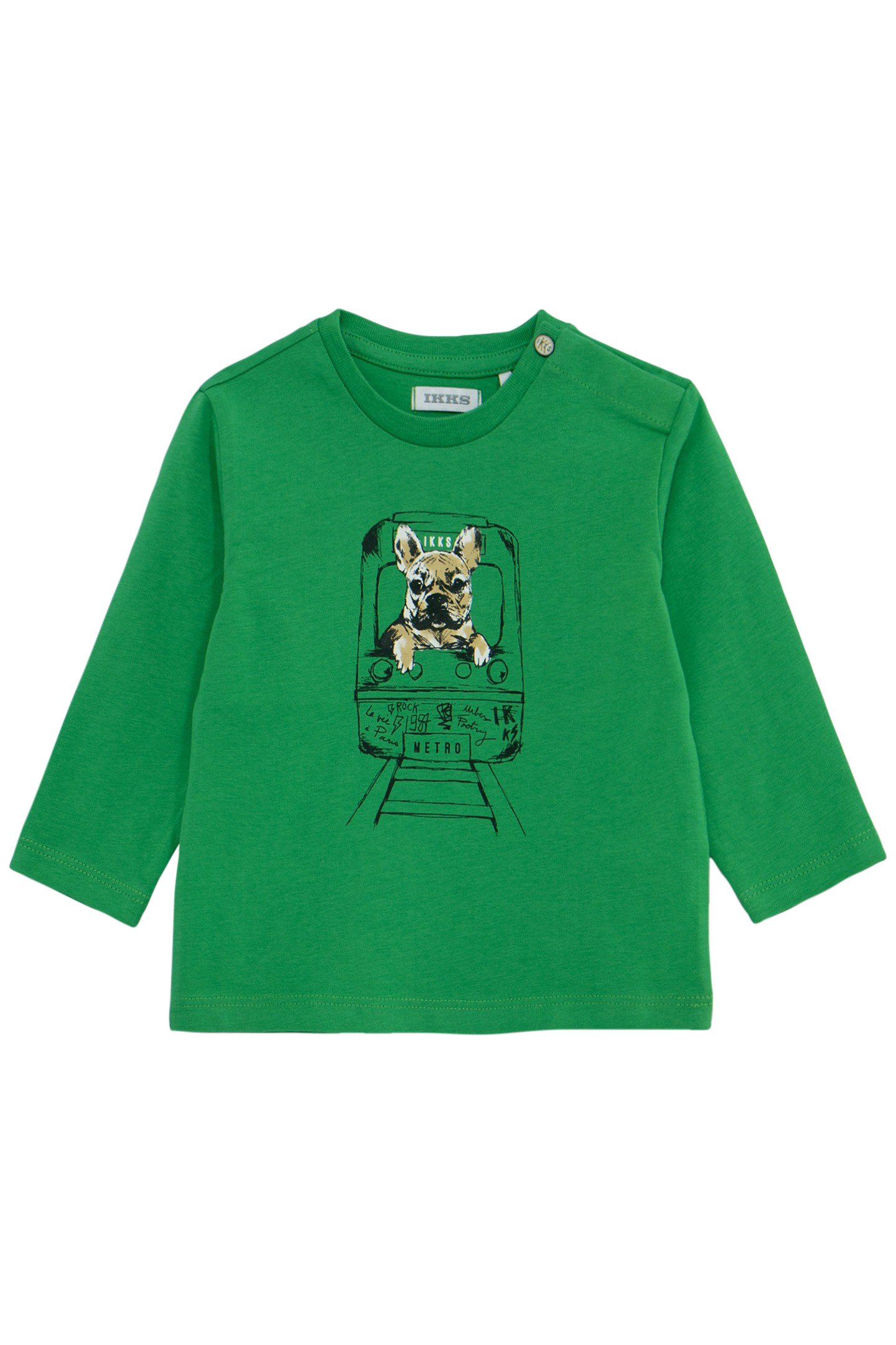 GREEN T-SHIRT ORGANIC COTTON VISUAL DOG-METRO BABY BOY 1