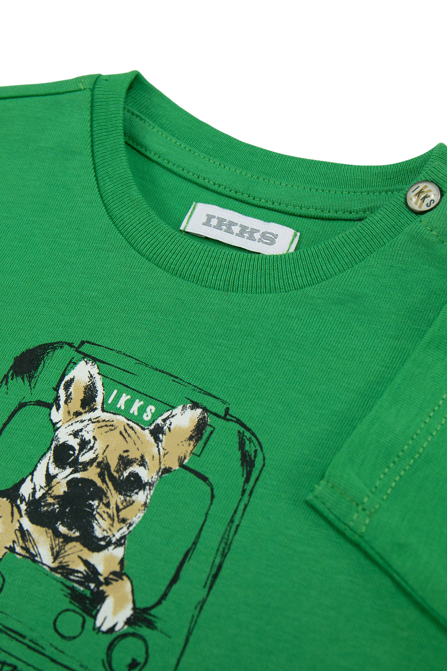 GREEN T-SHIRT ORGANIC COTTON VISUAL DOG-METRO BABY BOY 4