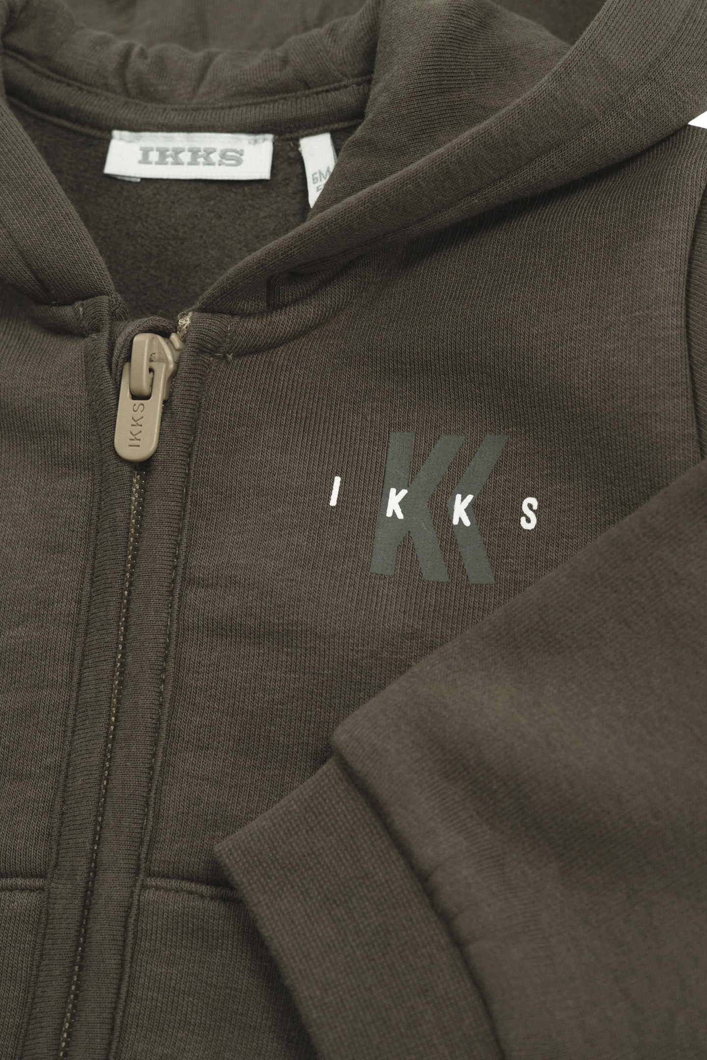 BABY BOY KHAKI ZIPPED HOODED CARDIGAN 4