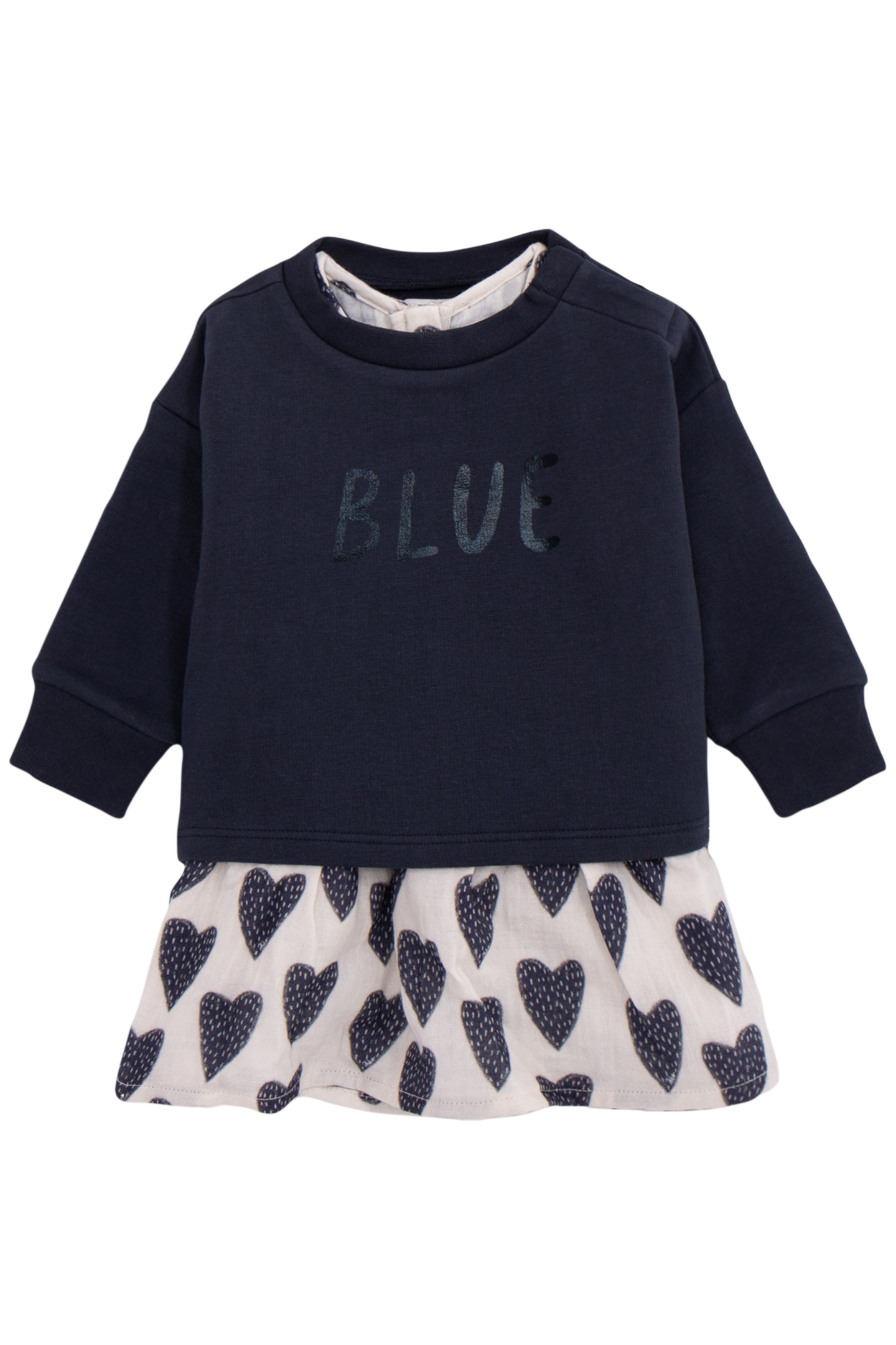 2-IN-1 ALLOVER HEARTS DRESS AND BABY GIRL SWEATER 2