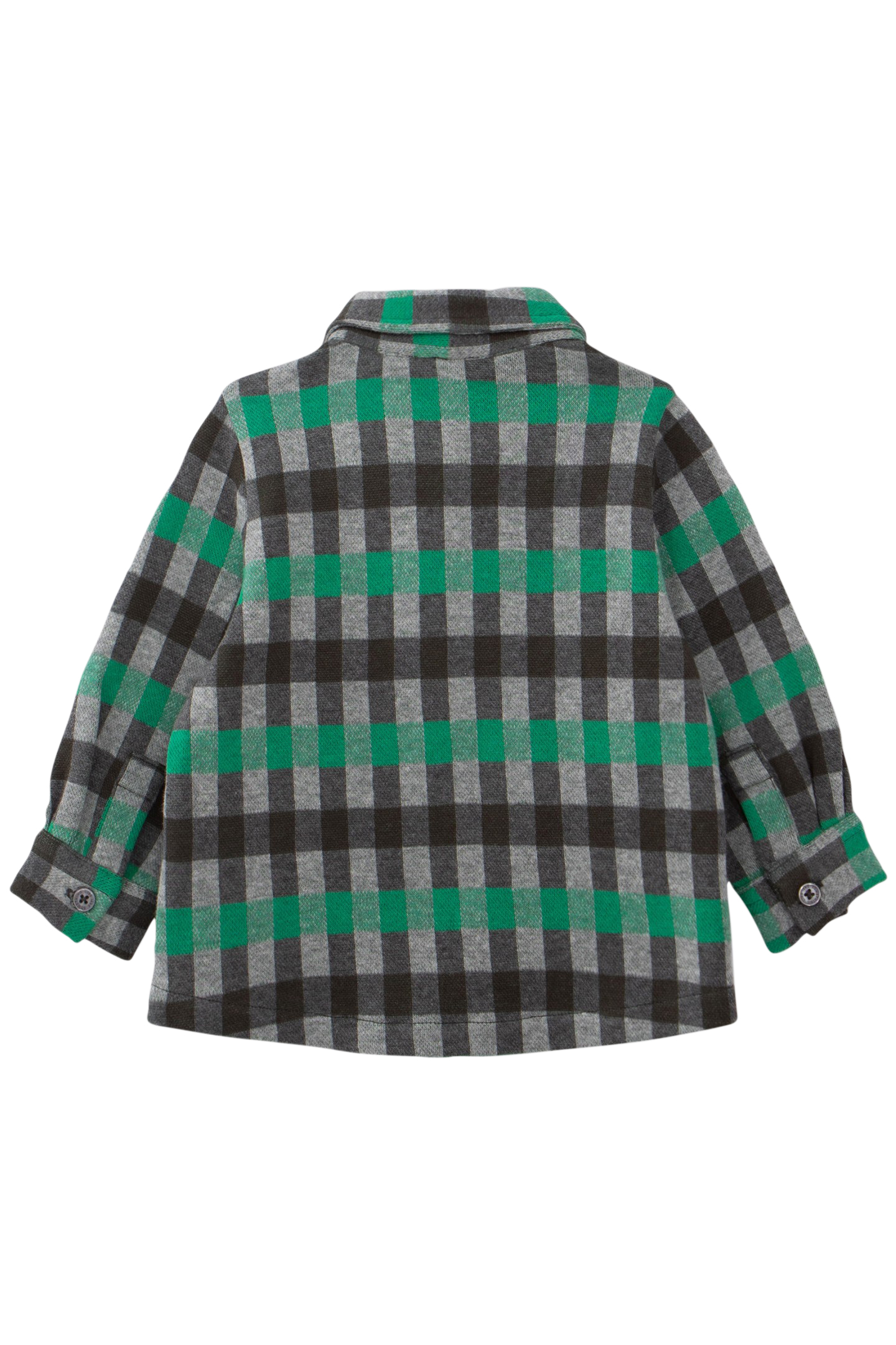 BABY BOY GREY SHIRT WITH GREEN CHECK PATTERN 3