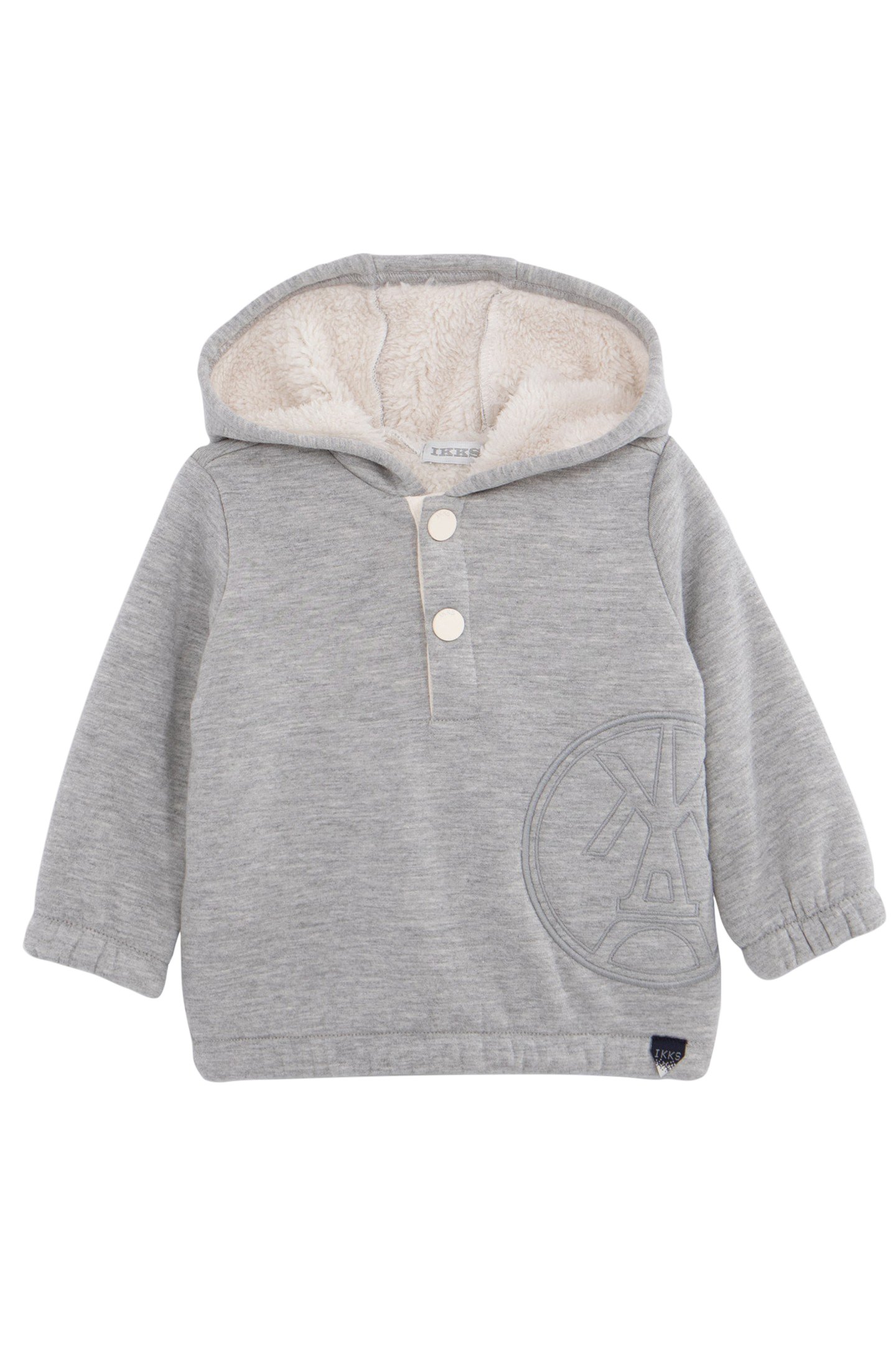 BABY BOY GREY MAXI EMBROIDERED FURRY SWEATSHIRT 1