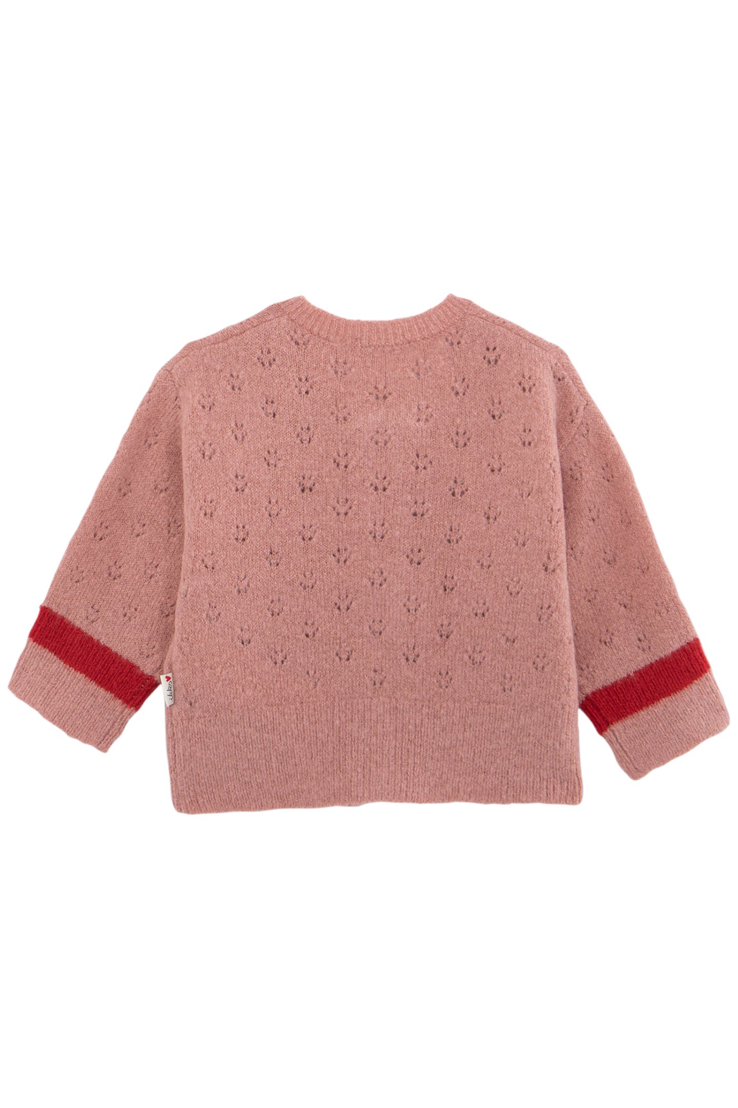 BABY GIRLS' ZIPPED PINK CARDIGAN OPENWORK KNIT 2