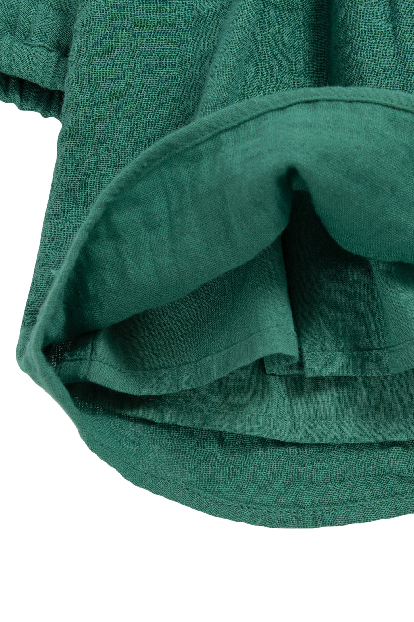 BABY GIRL GREEN DRESS WITH EMBROIDERED NECKLINE 4