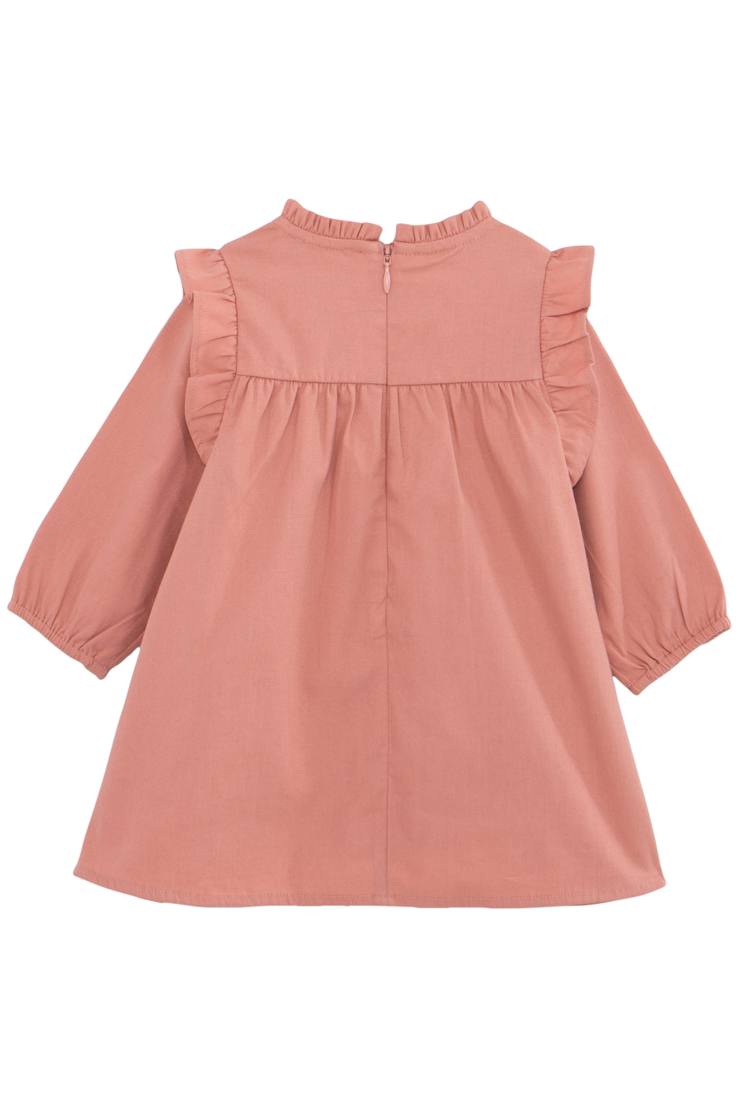 BABY GIRLS' PINK DRESS WITH TONE-ON-TONE EMBROIDERY 2