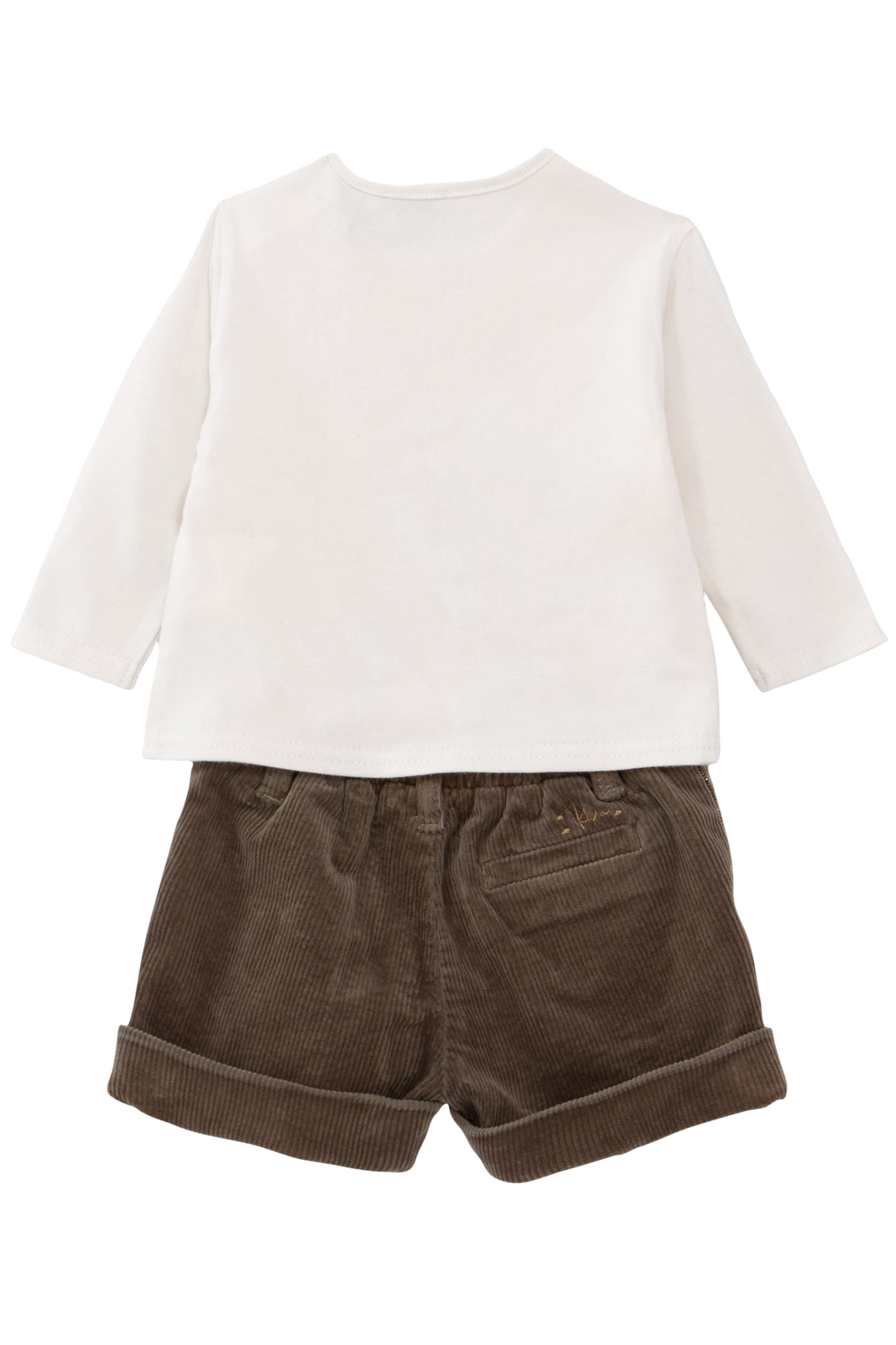 2-IN-1 BABY GIRL BUTTERFLY T-SHIRT AND KHAKI SHORTS SET 3