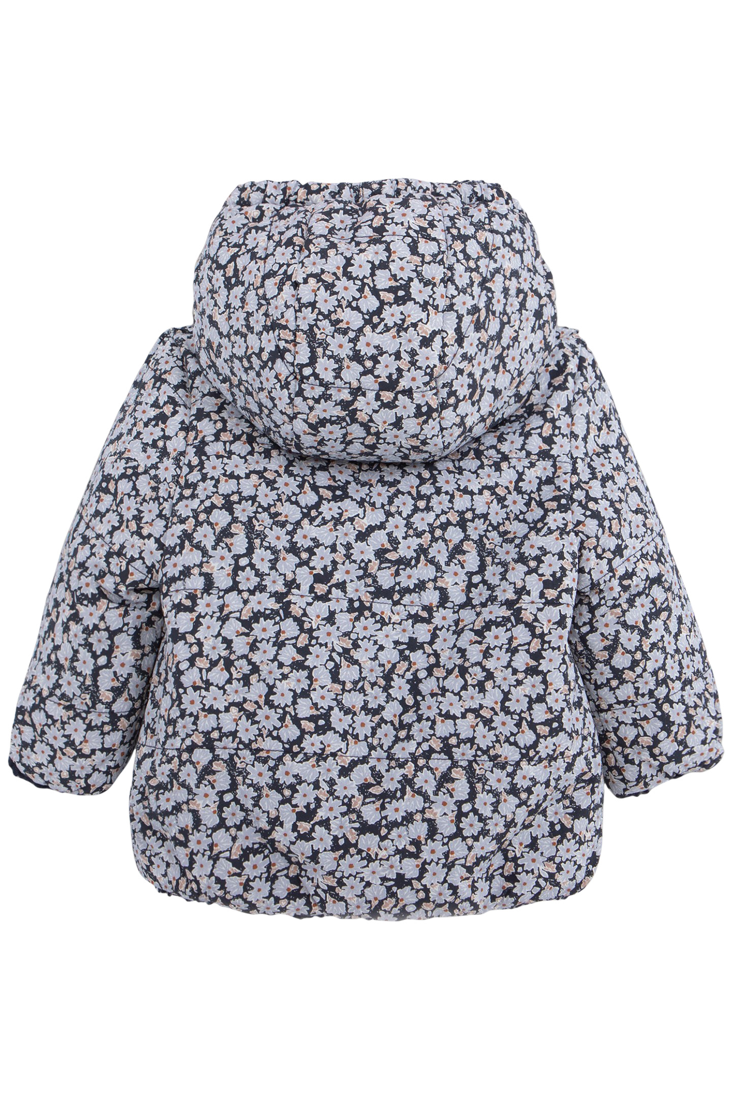BABY GIRL'S NAVY AND FLORAL PRINT REVERSIBLE DOWN JACKET 3