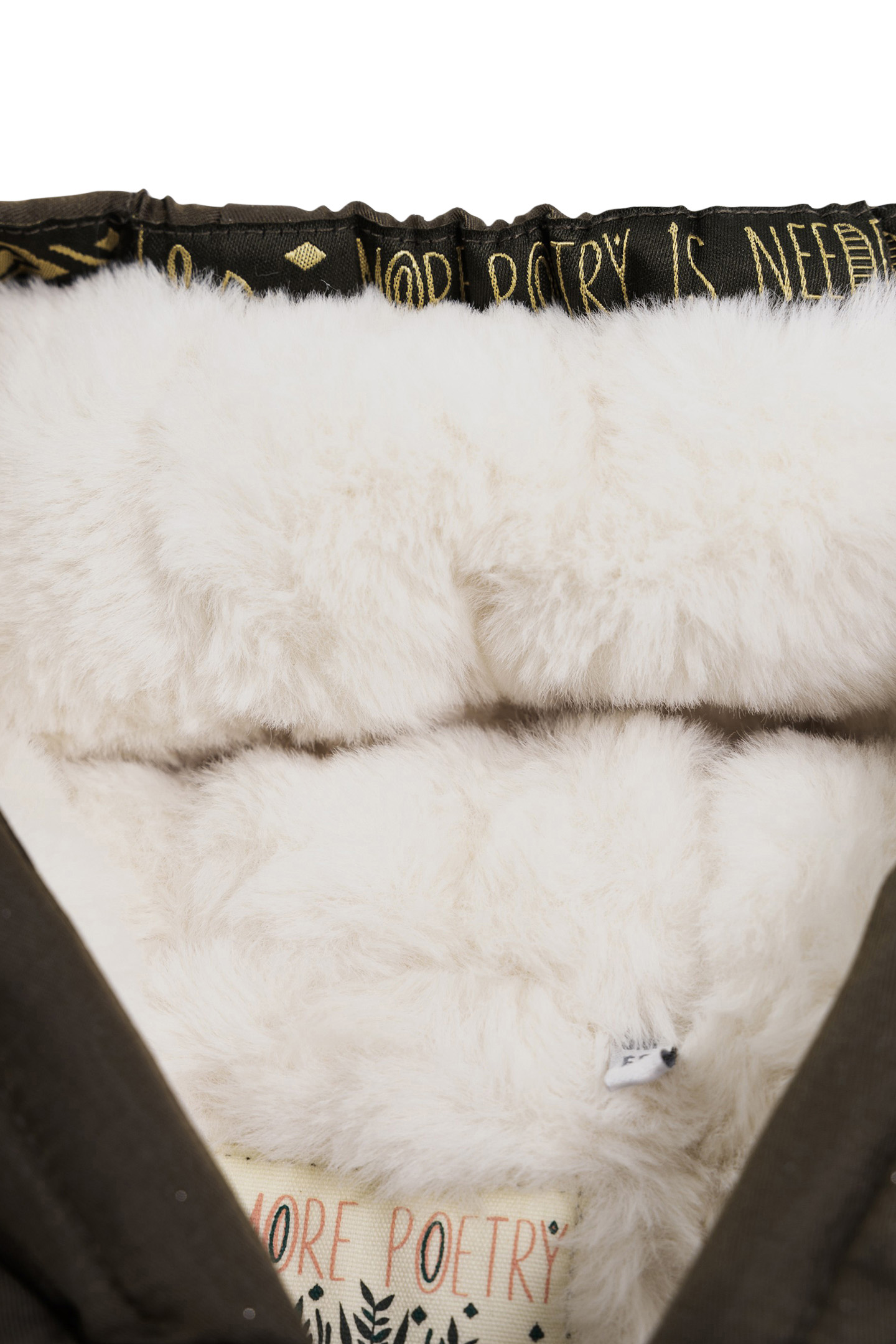 SEQUINED KHAKI PARKA WITH EMBROIDERED SLEEVES, BABY GIRL 6