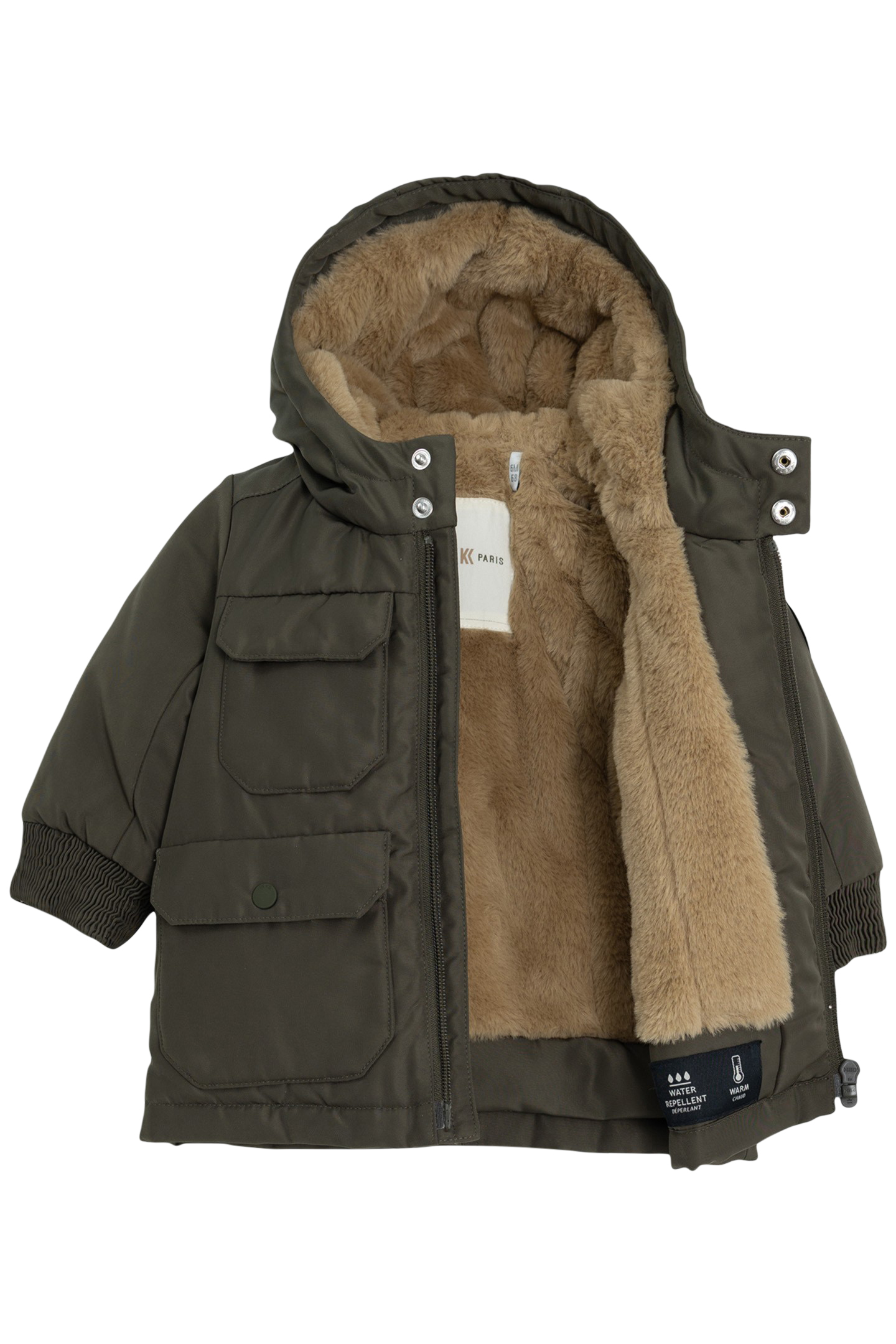 BABY BOY KHAKI NYLON COATED PARKA 3
