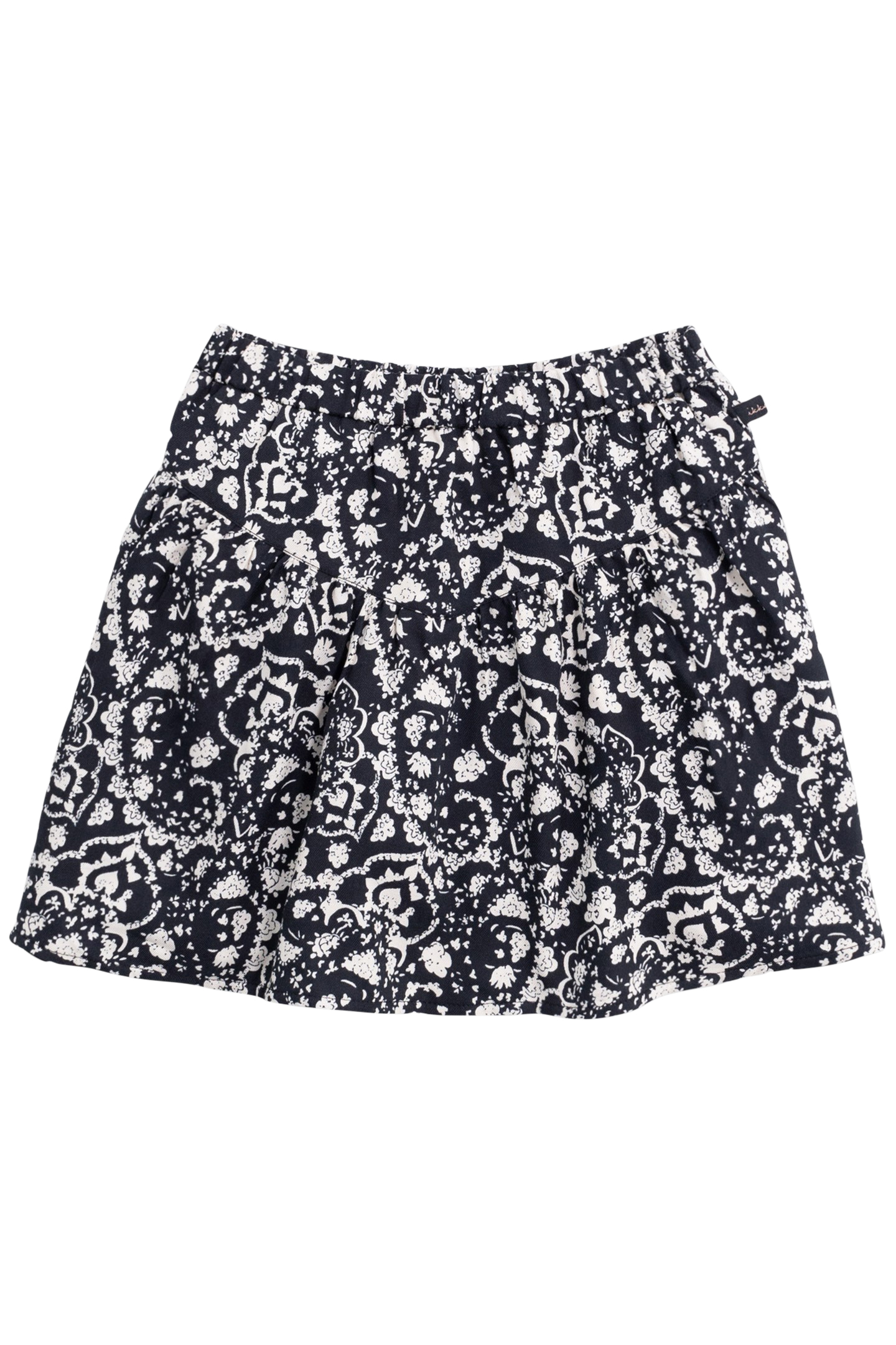 SHORT BLACK SKIRT FLORAL PRINT ROCK GIRL 1