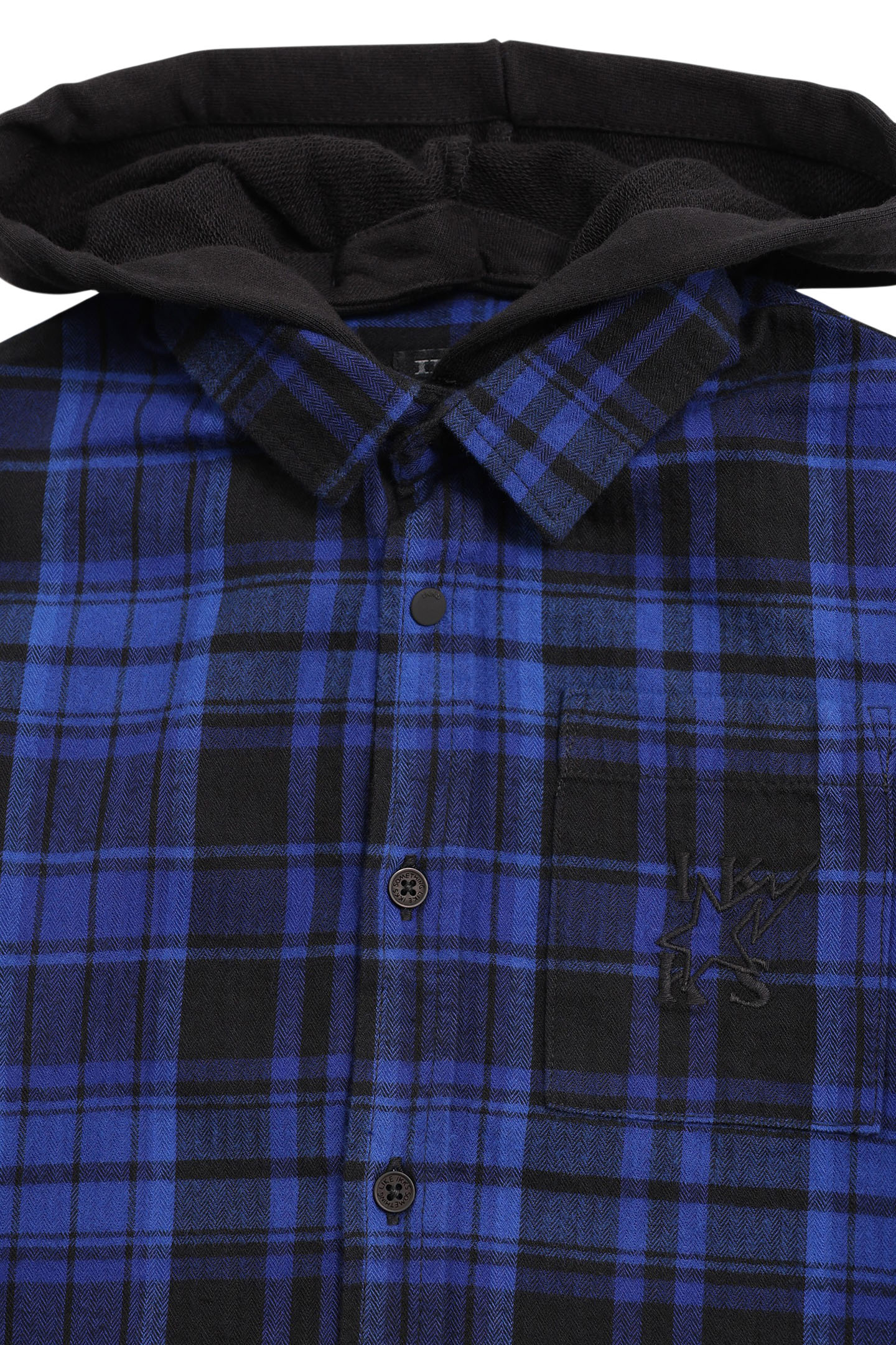 BLUE PLAID SHIRT WITH REMOVABLE BOY'S HOOD 5