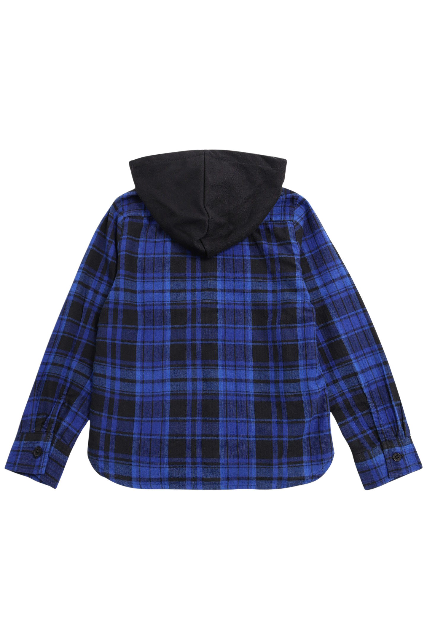 BLUE PLAID SHIRT WITH REMOVABLE BOY'S HOOD 2